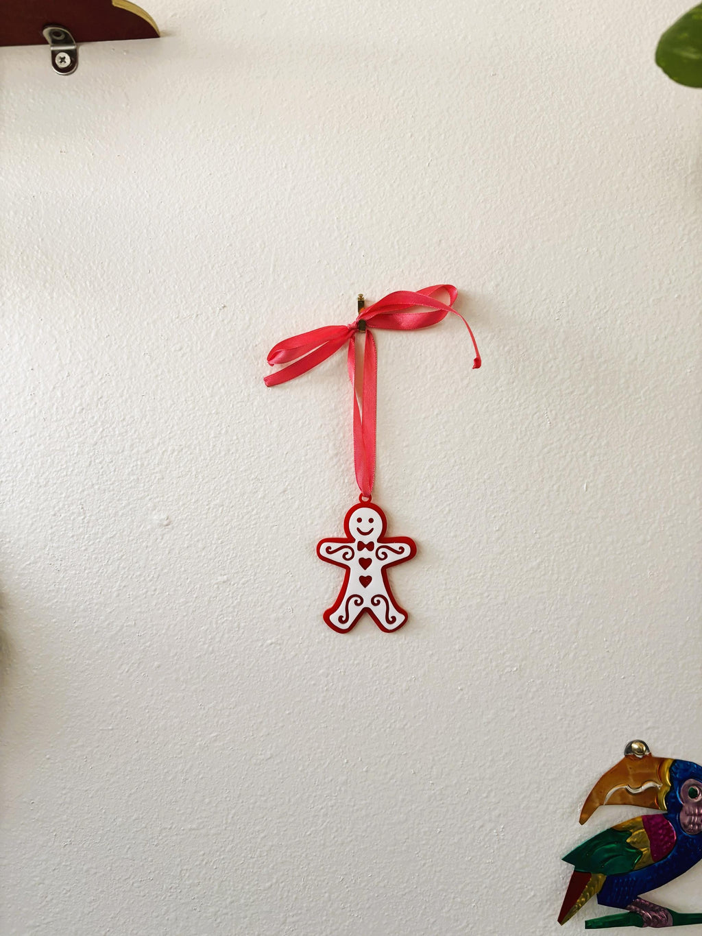 Gingerbread Man Holiday Ornament for Christmas Tree: Handmade Acrylic Gift