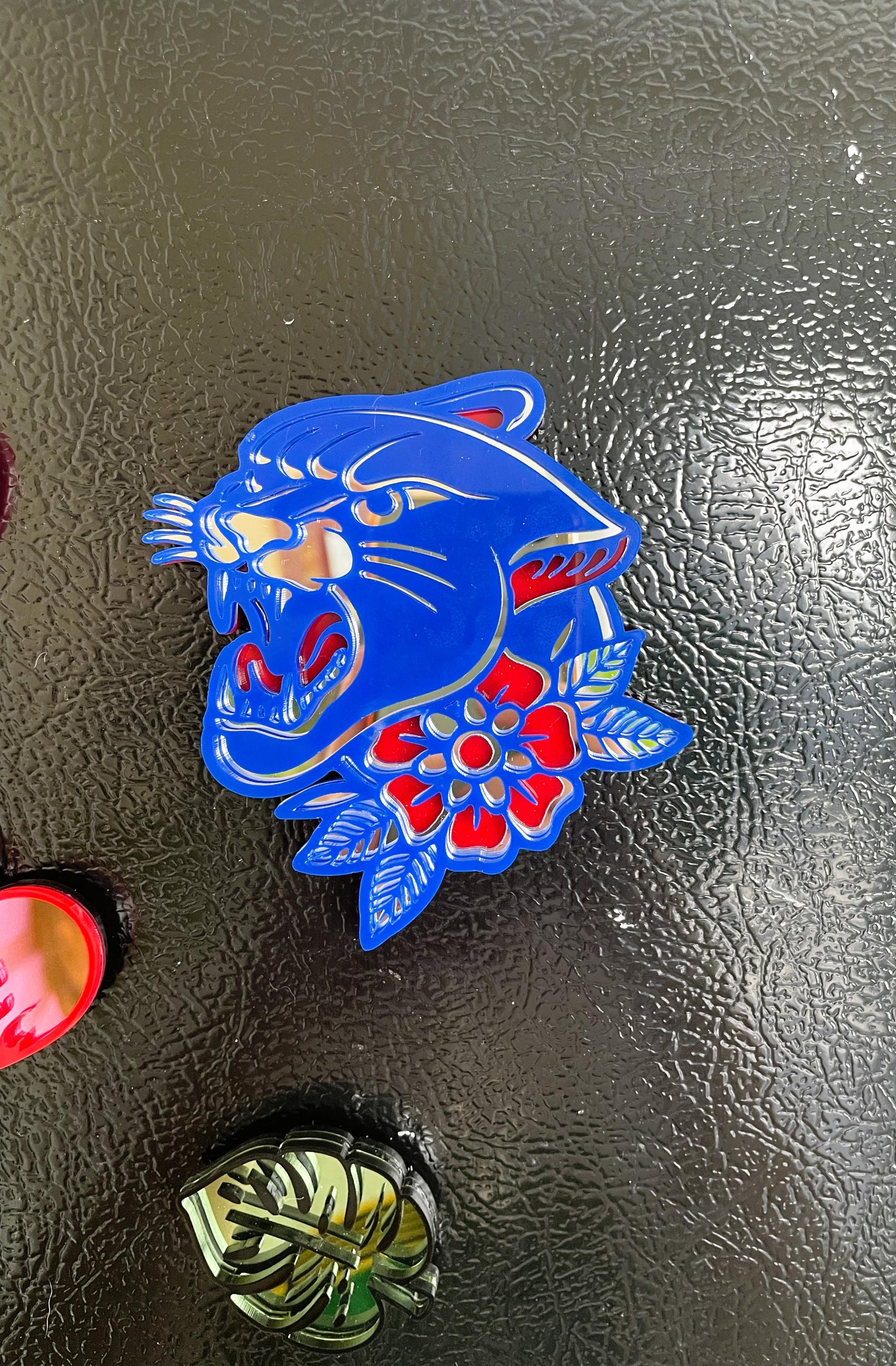 Tattoo Panther Acrylic Magnet Fridge Art | Small Gallery Wall Decor