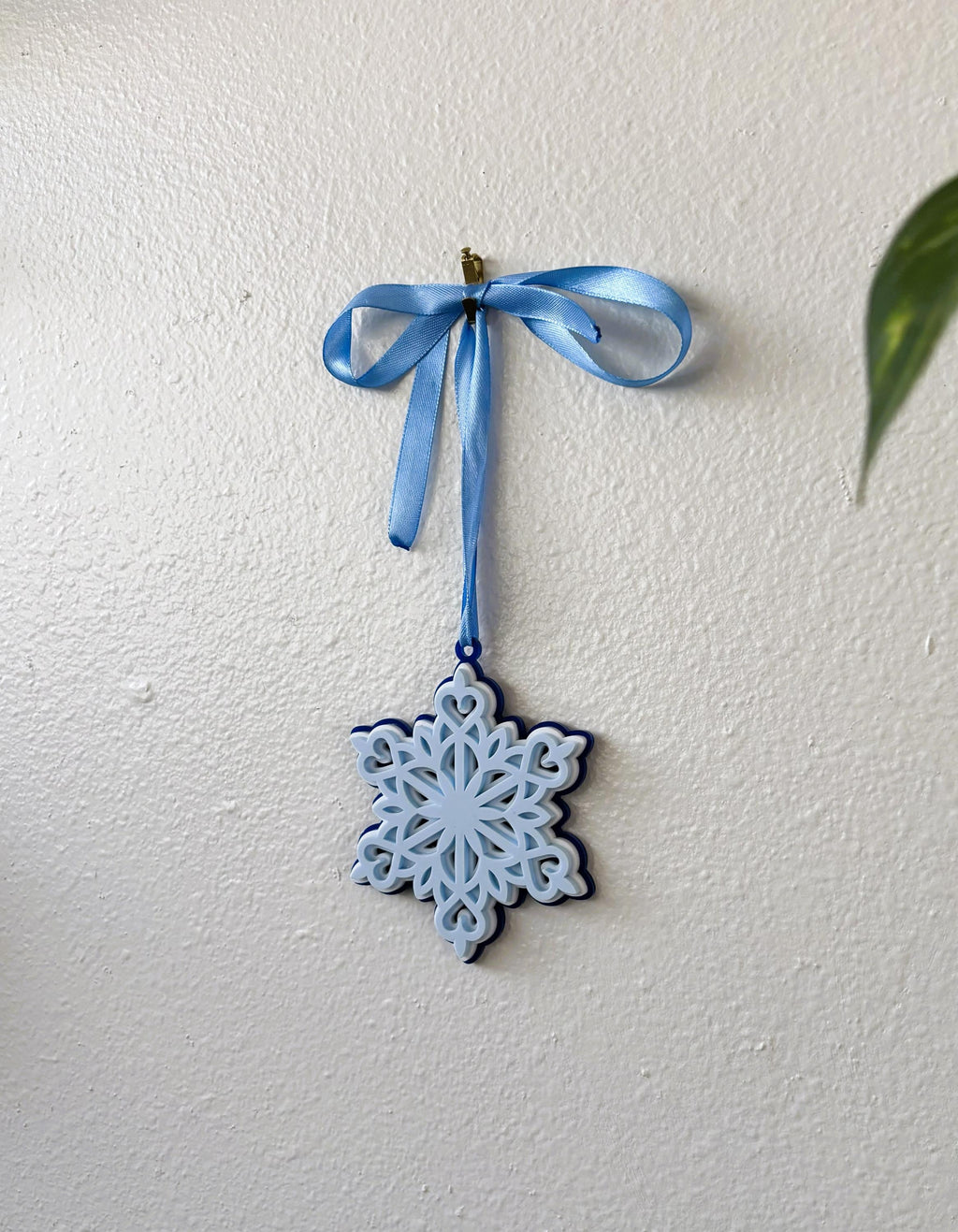 Snowflake Holiday Ornament for Christmas Tree: Handmade Acrylic Gift
