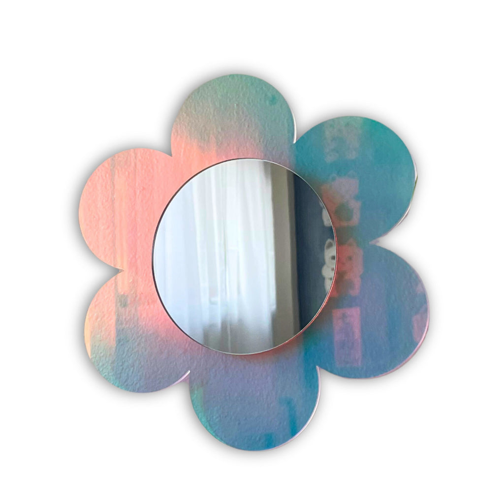 Daisy Wave Iridescent Acrylic Mirror Wall Art - by MirrorPop. Handmade acrylic art.