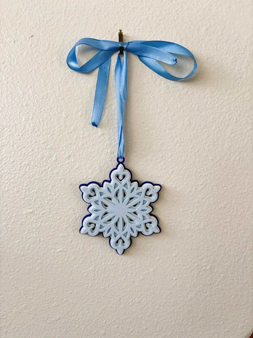 Snowflake Holiday Ornament for Christmas Tree: Handmade Acrylic Gift