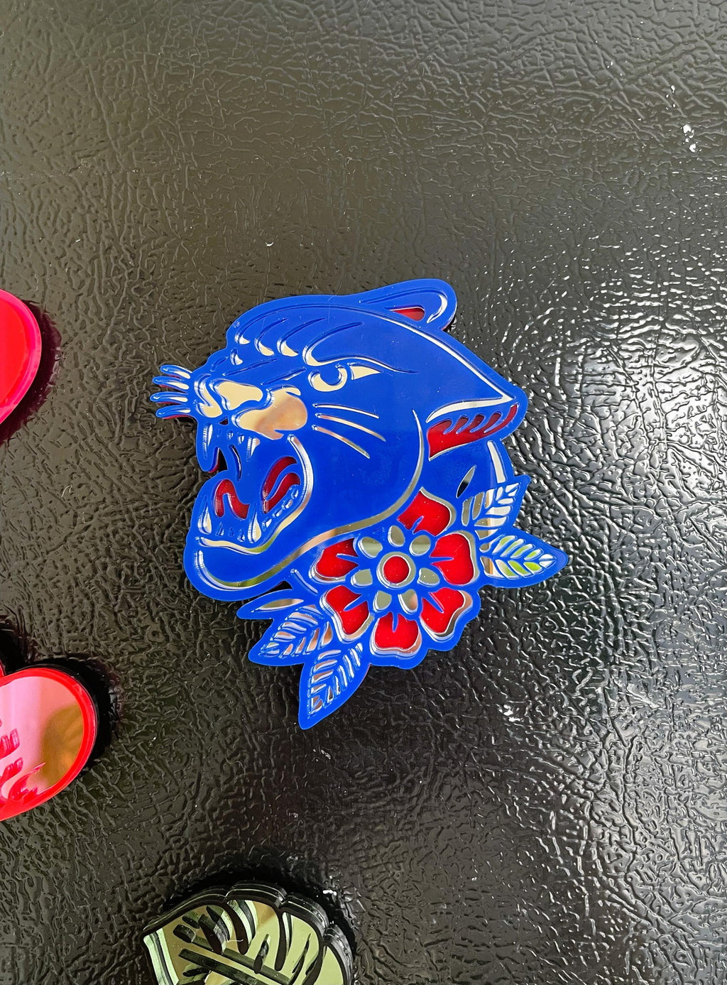 Tattoo Panther Acrylic Magnet Fridge Art | Small Gallery Wall Decor