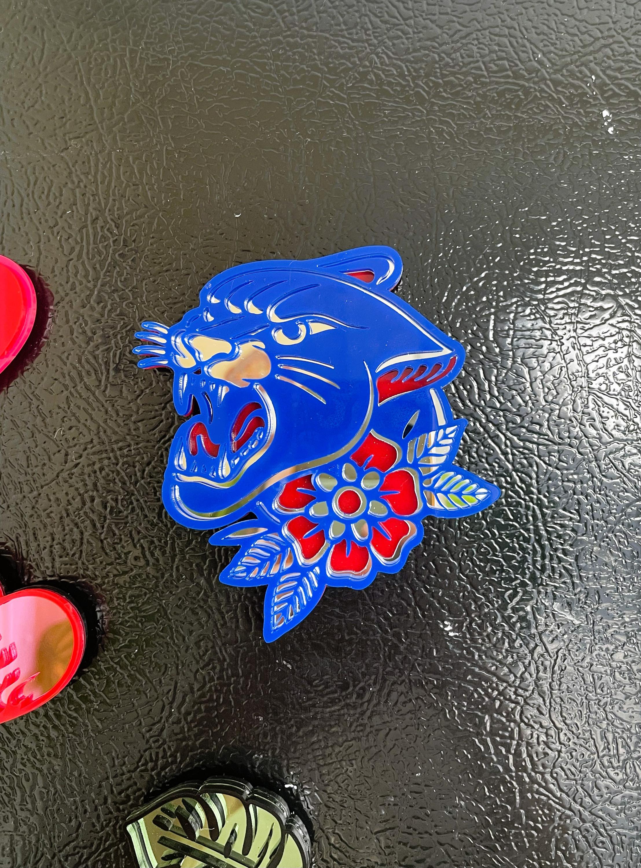 Tattoo Panther Acrylic Magnet Fridge Art | Small Gallery Wall Decor