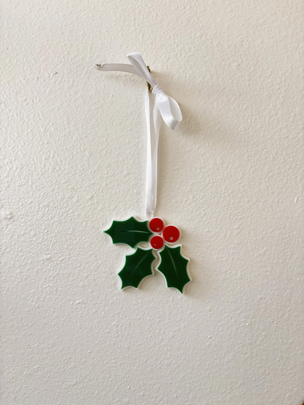 Mistletoe Holiday Ornament for Christmas Tree: Handmade Acrylic Gift