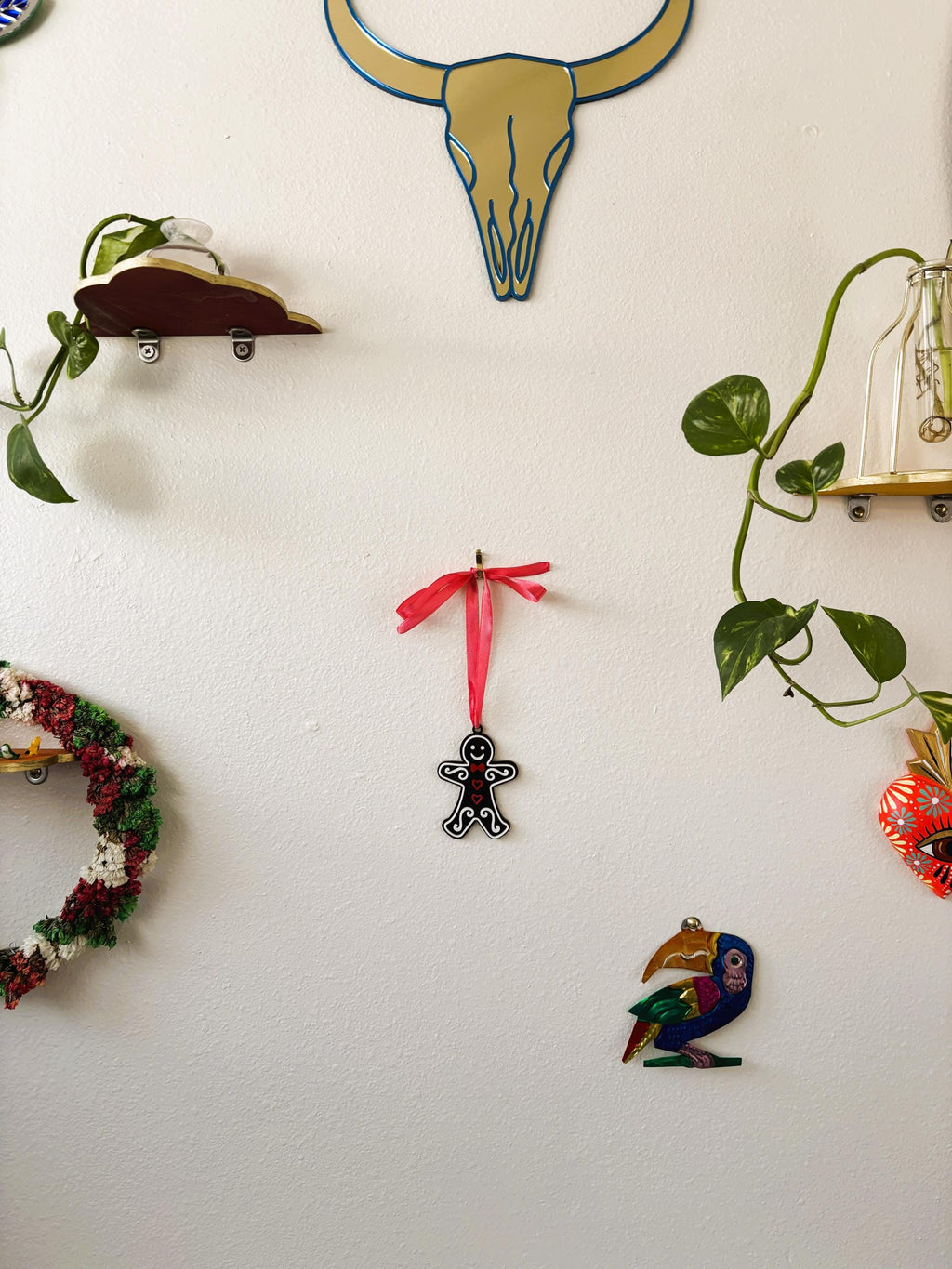 Gingerbread Man Holiday Ornament for Christmas Tree: Handmade Acrylic Gift