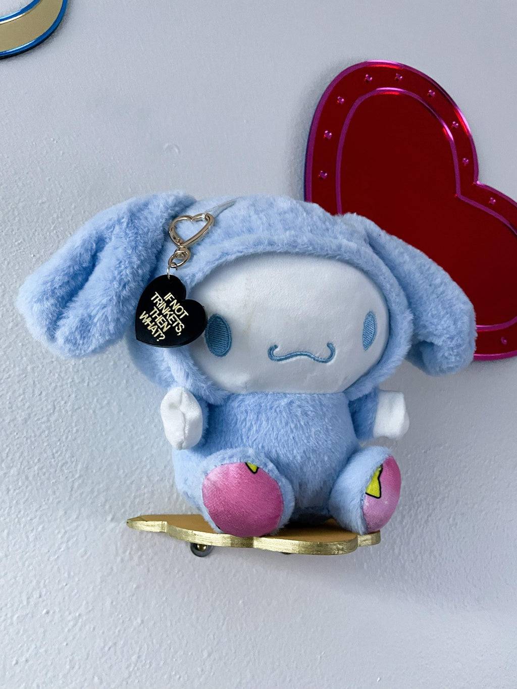 Fuck You Fuck Off Trinket Bag Charm Key Chain | Handmade Heart Black Acrylic