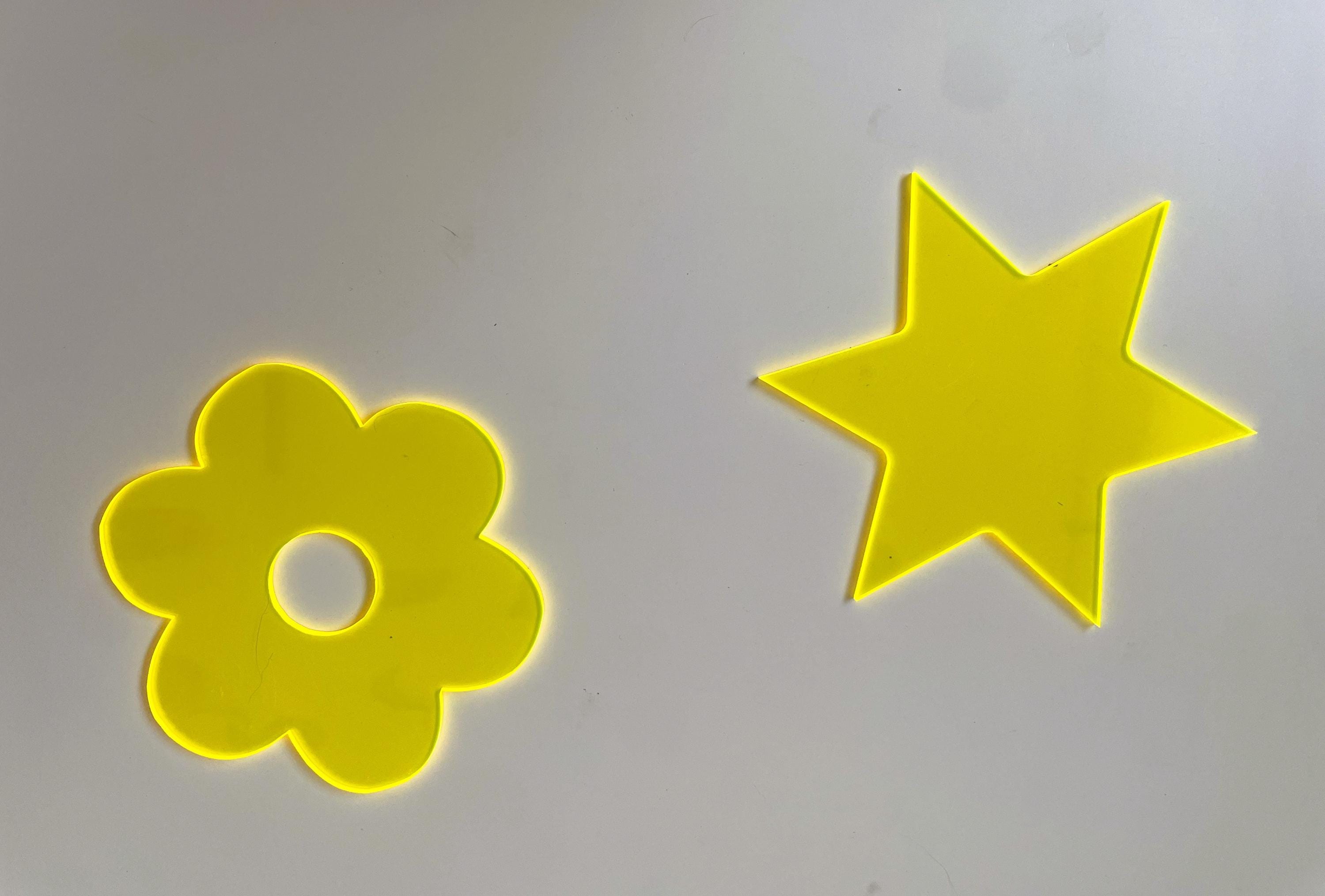 Neon Fluorescent Retro Coasters – Funky Heart, Star, Cloud, Flower Shapes – Colorful Drinkware Bar Decor