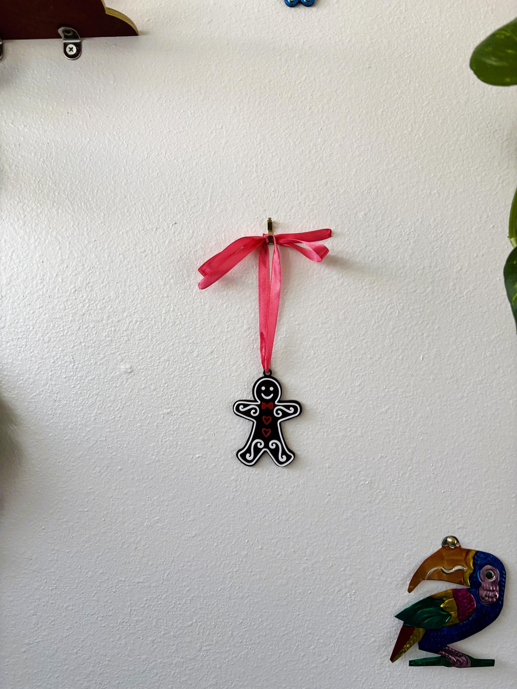 Gingerbread Man Holiday Ornament for Christmas Tree: Handmade Acrylic Gift