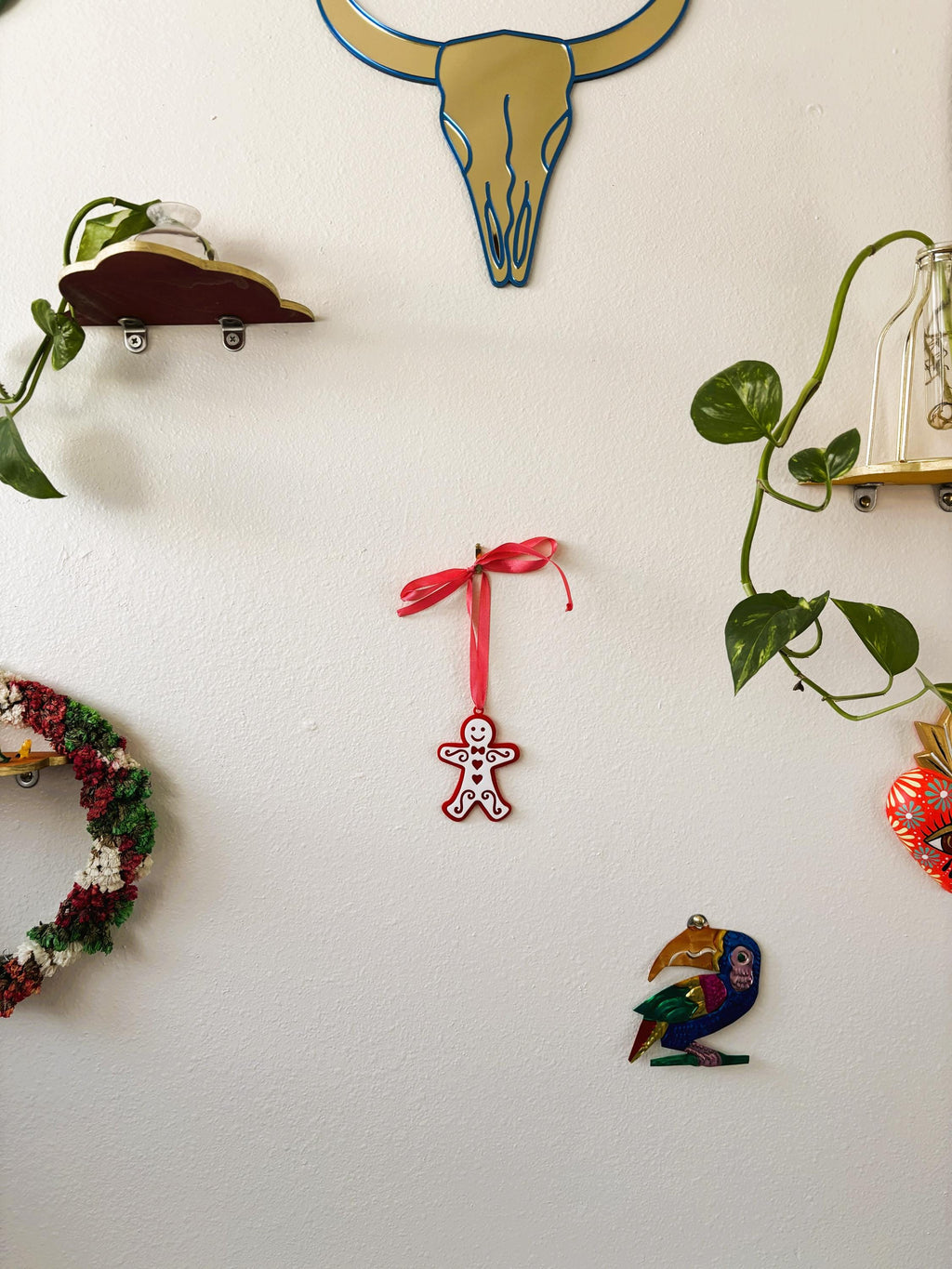 Gingerbread Man Holiday Ornament for Christmas Tree: Handmade Acrylic Gift