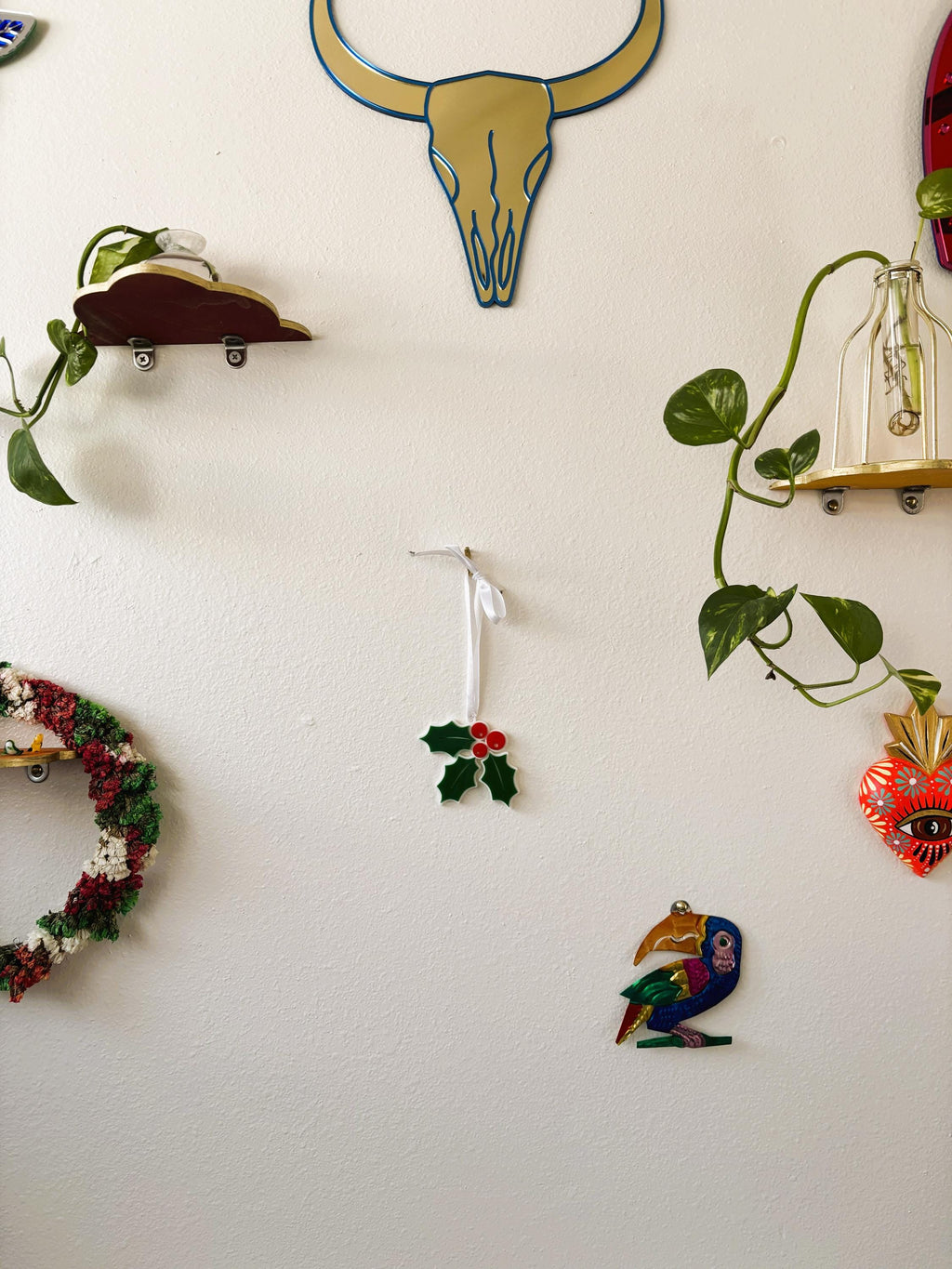 Mistletoe Holiday Ornament for Christmas Tree: Handmade Acrylic Gift