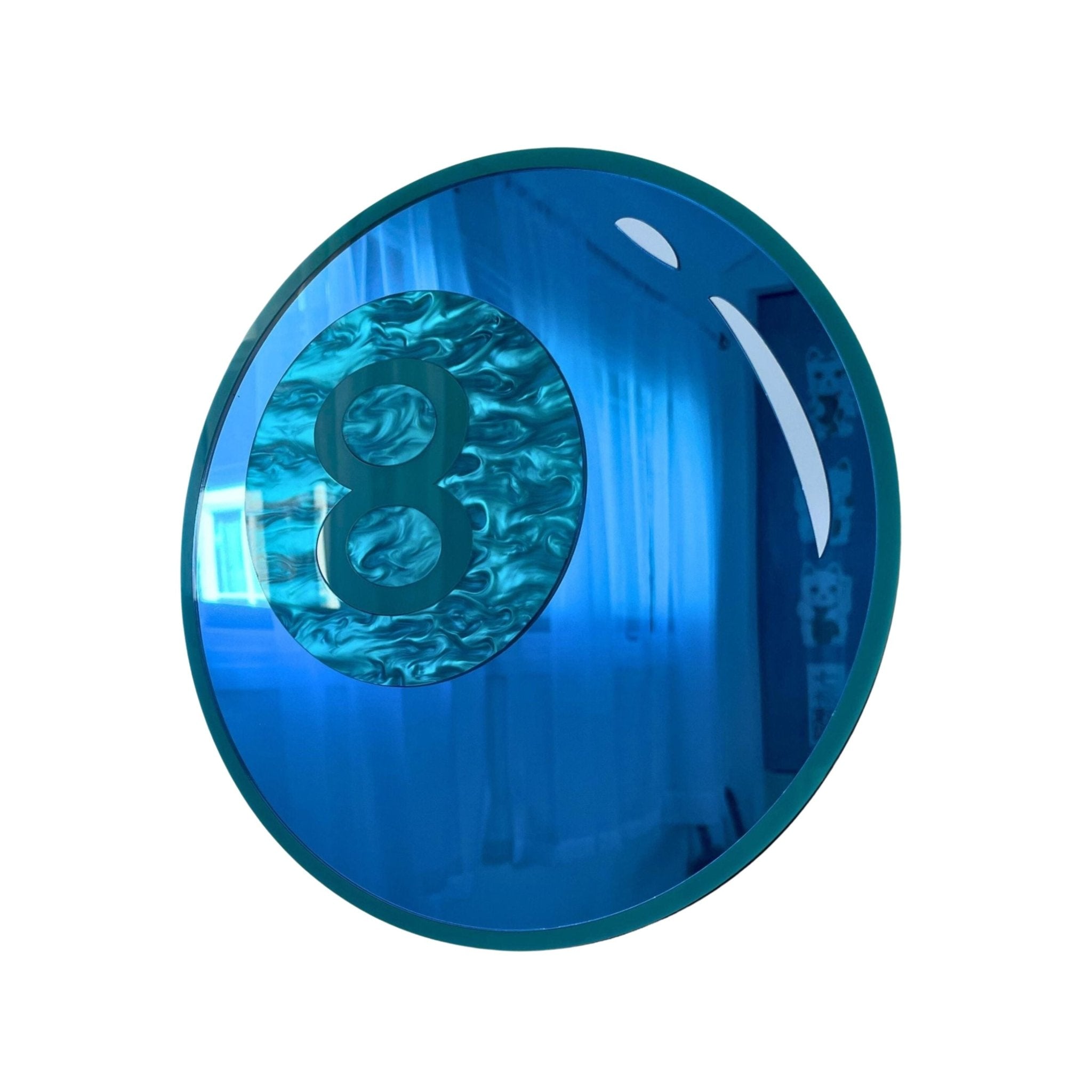 8 Ball Acrylic Mirror – Handmade Pop Art Wall Decor - by MirrorPop. Handmade acrylic art.