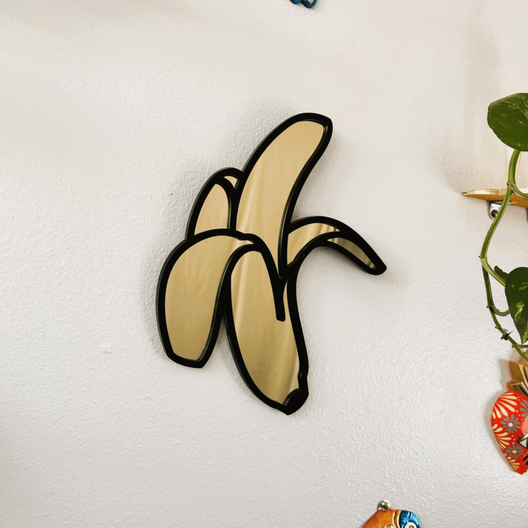 BananaPop Mirror - Funky Acrylic Mirror - by MirrorPop. Handmade acrylic art.