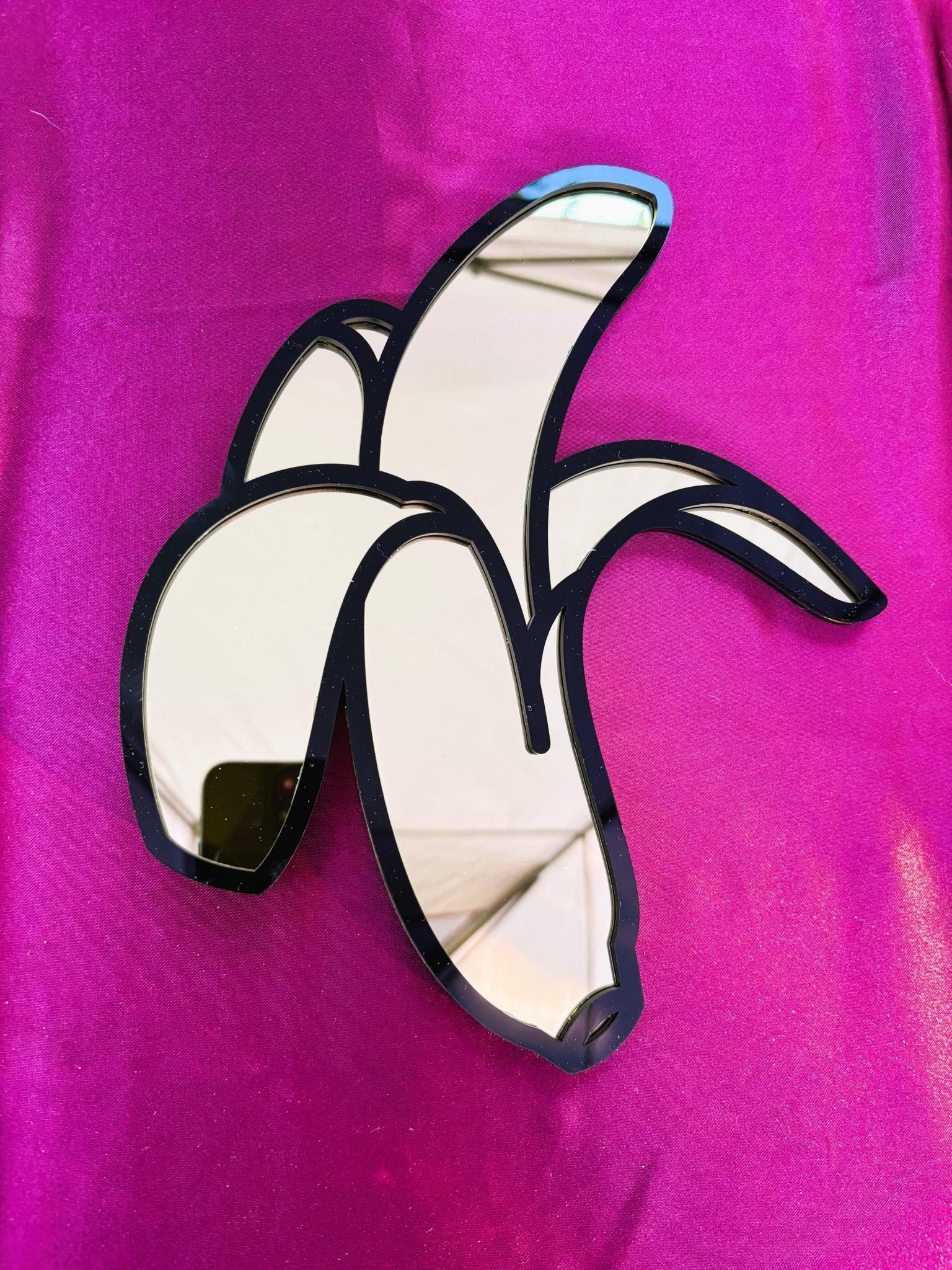 BananaPop Mirror - Funky Acrylic Mirror - by MirrorPop. Handmade acrylic art.