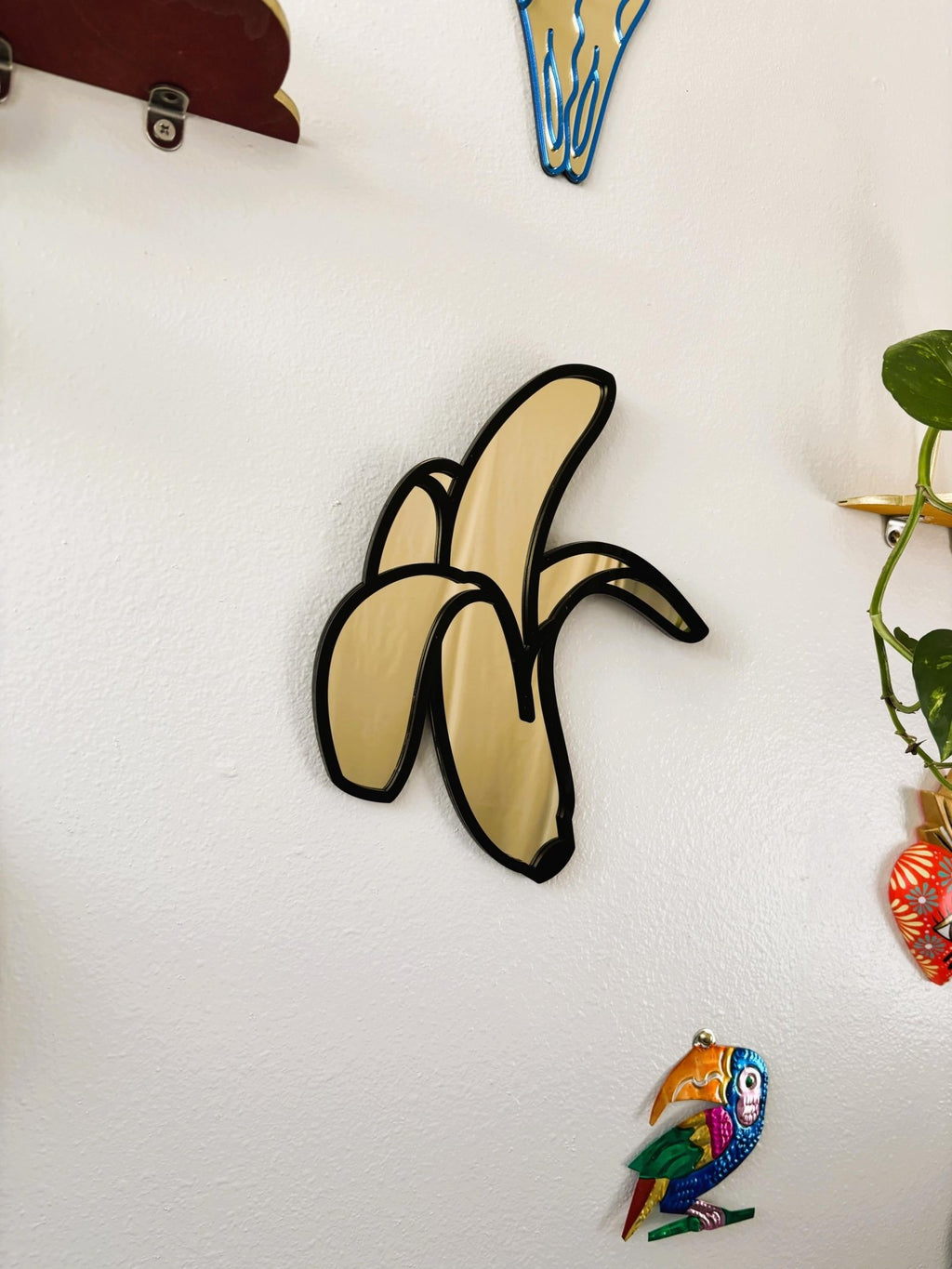 BananaPop Mirror - Funky Acrylic Mirror - by MirrorPop. Handmade acrylic art.