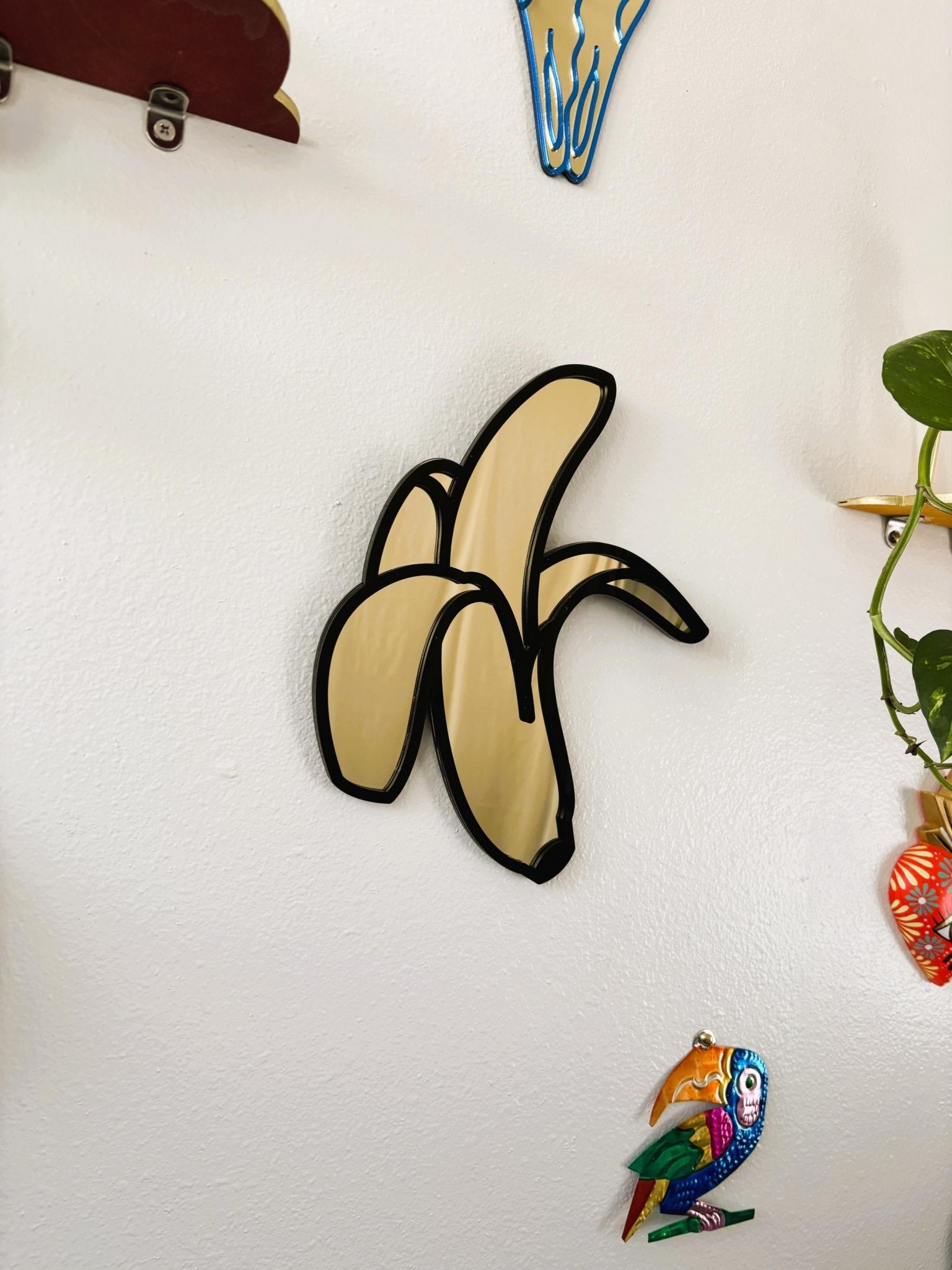 BananaPop Mirror - Funky Acrylic Mirror - by MirrorPop. Handmade acrylic art.