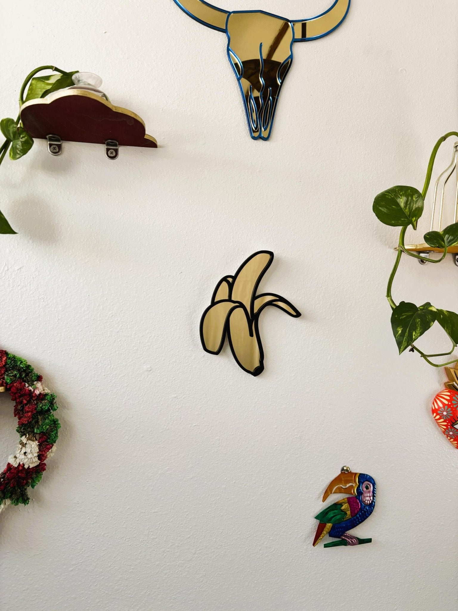 BananaPop Mirror - Funky Acrylic Mirror - by MirrorPop. Handmade acrylic art.