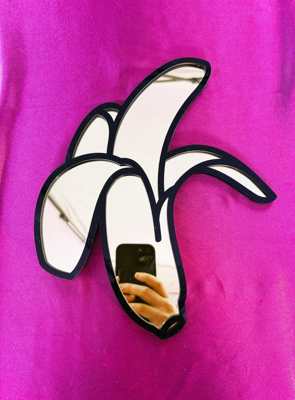 BananaPop Mirror - Funky Acrylic Mirror - by MirrorPop. Handmade acrylic art.