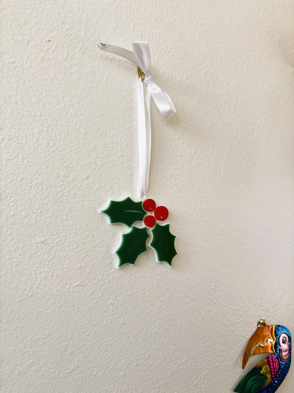Mistletoe Holiday Ornament for Christmas Tree: Handmade Acrylic Gift