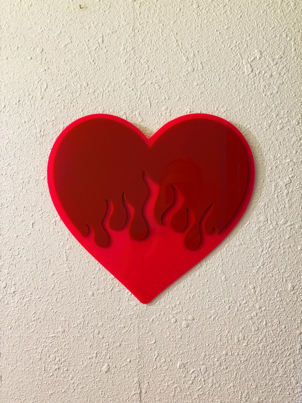 BurningLove Mirror - Heart Flame Acrylic Mirror, Funky Pop Art Wall Decor, Handmade - by MirrorPop. Handmade acrylic art.