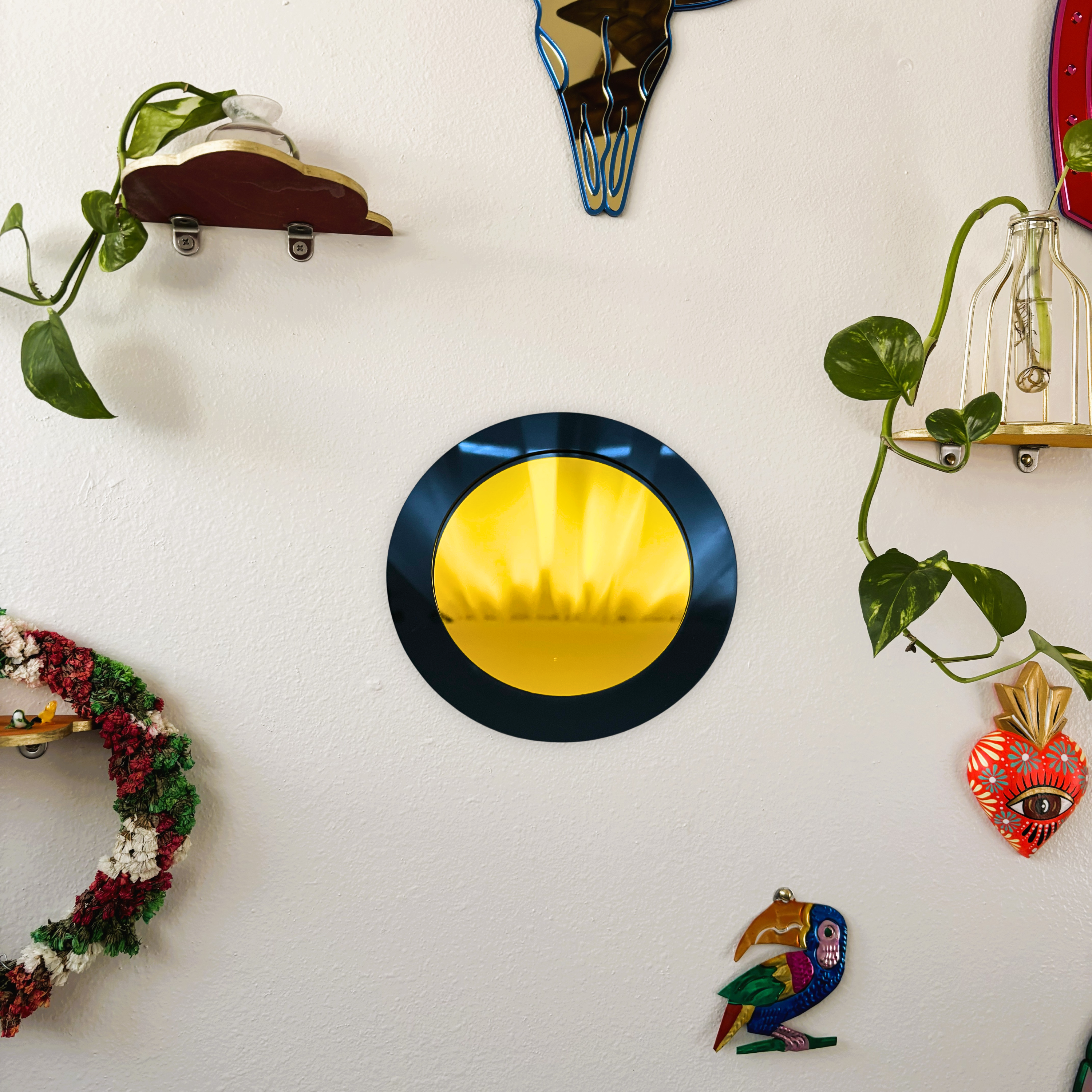 Circle Color Mirror: Retro Acrylic Gallery Wall Hanging Decor