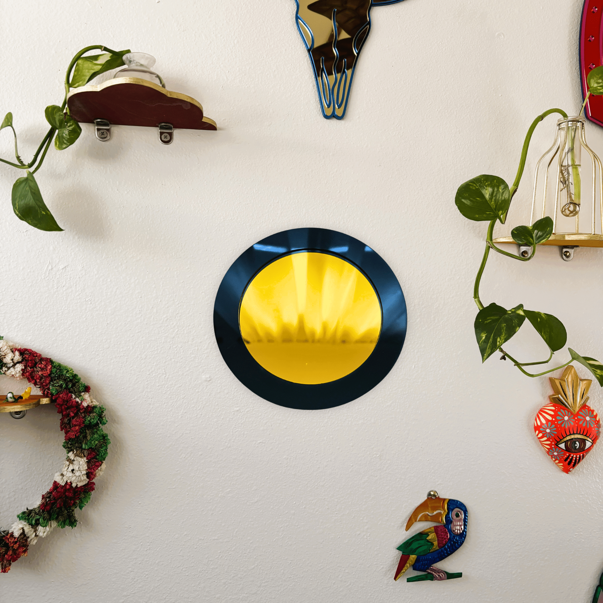 CirclePop Colored Mirror: Y2K Circle Acrylic Gallery Wall Hanging Decor - by MirrorPop. Handmade acrylic art.