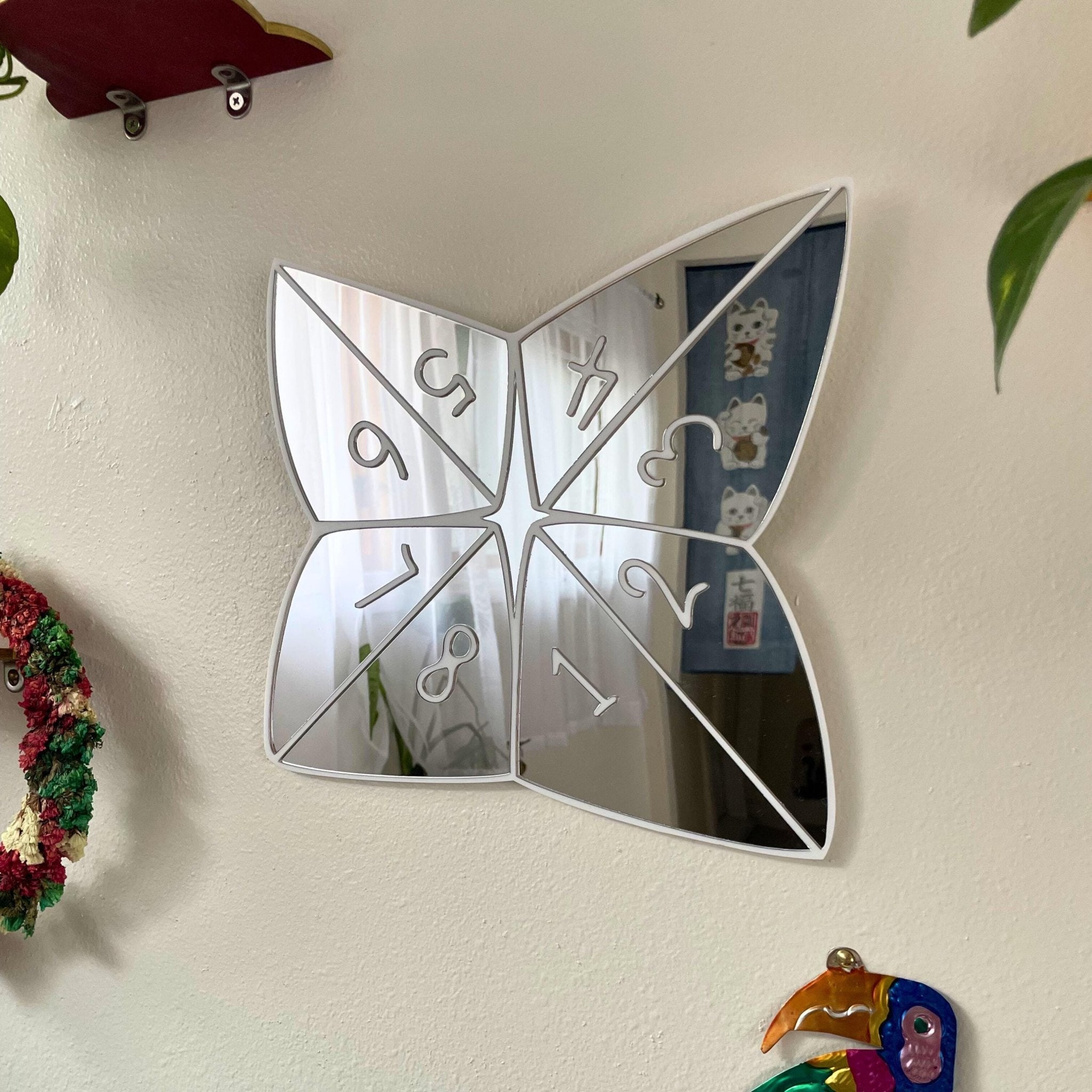 Cootie Catcher Fortune Teller Mirror - by MirrorPop. Handmade acrylic art.