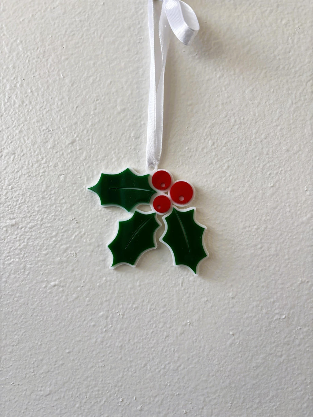 Mistletoe Holiday Ornament for Christmas Tree: Handmade Acrylic Gift