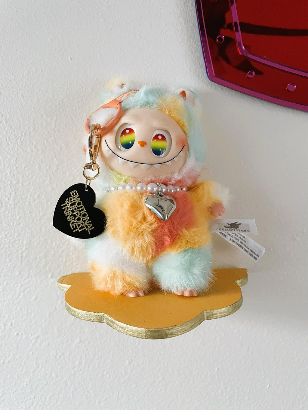 Bestie Trinket Bag Charm Key Chain | Handmade Heart Black Acrylic