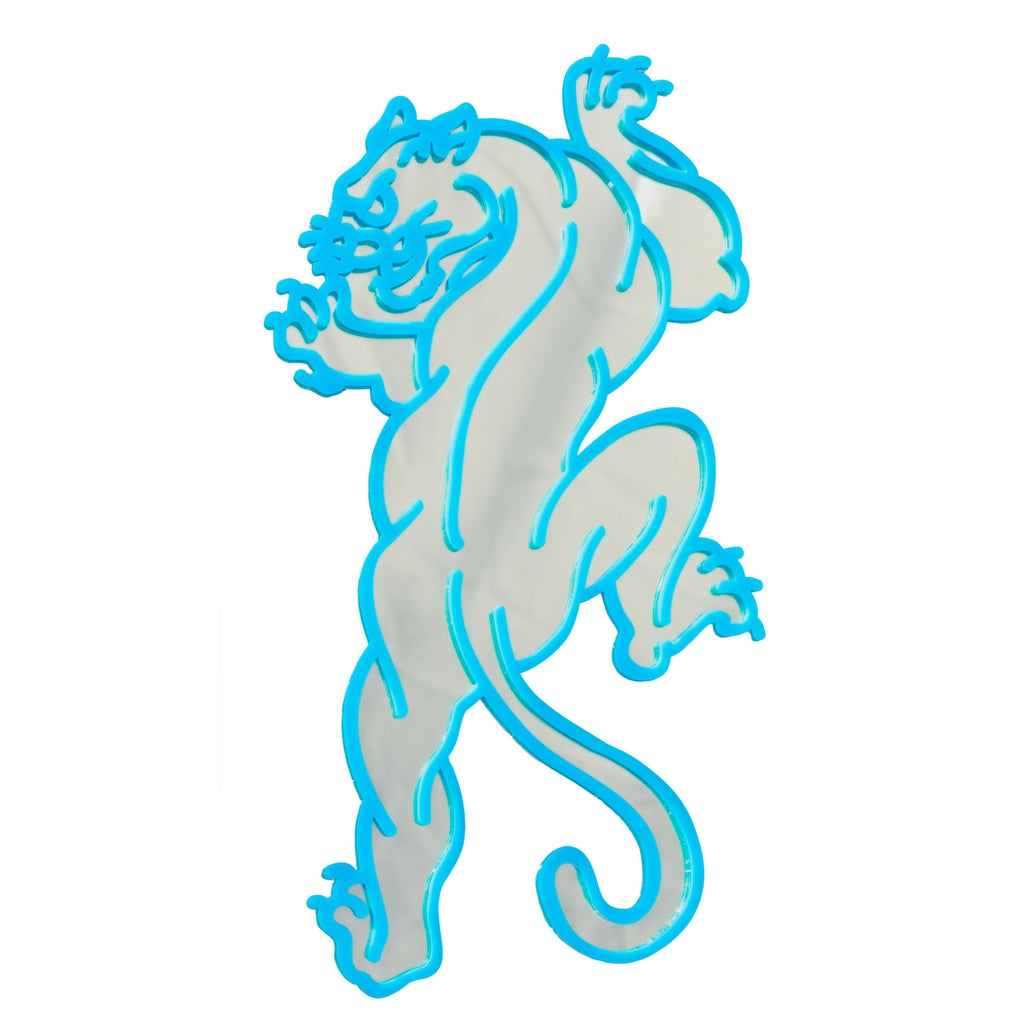 ElectricPanther - Tattoo - inspired Tiger Mirror, Bold Statement Art Wall Hanging Decor - by MirrorPop. Handmade acrylic art.