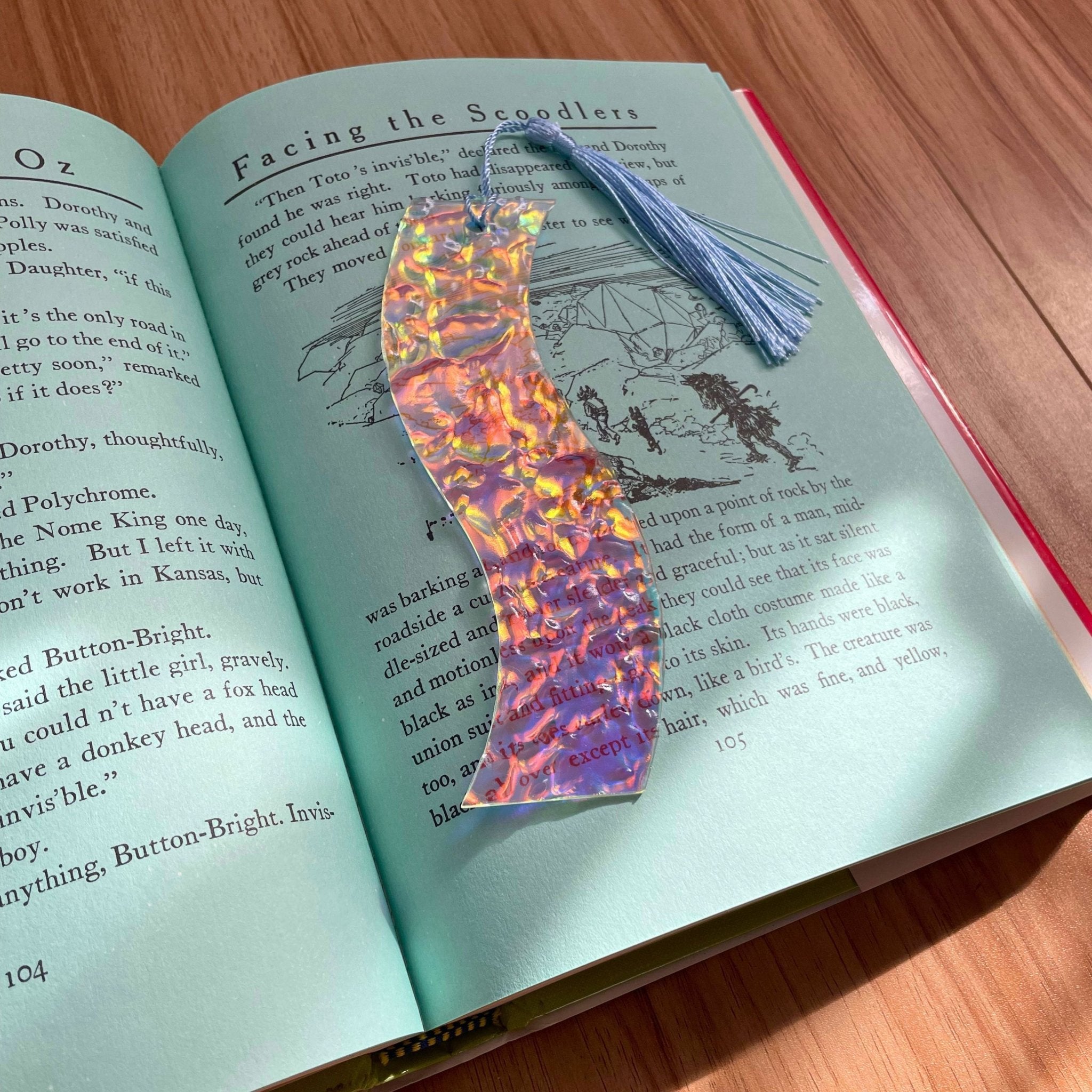 First Wave - Textured Iridescent Bookmark Series - by MirrorPop. Handmade acrylic art.
