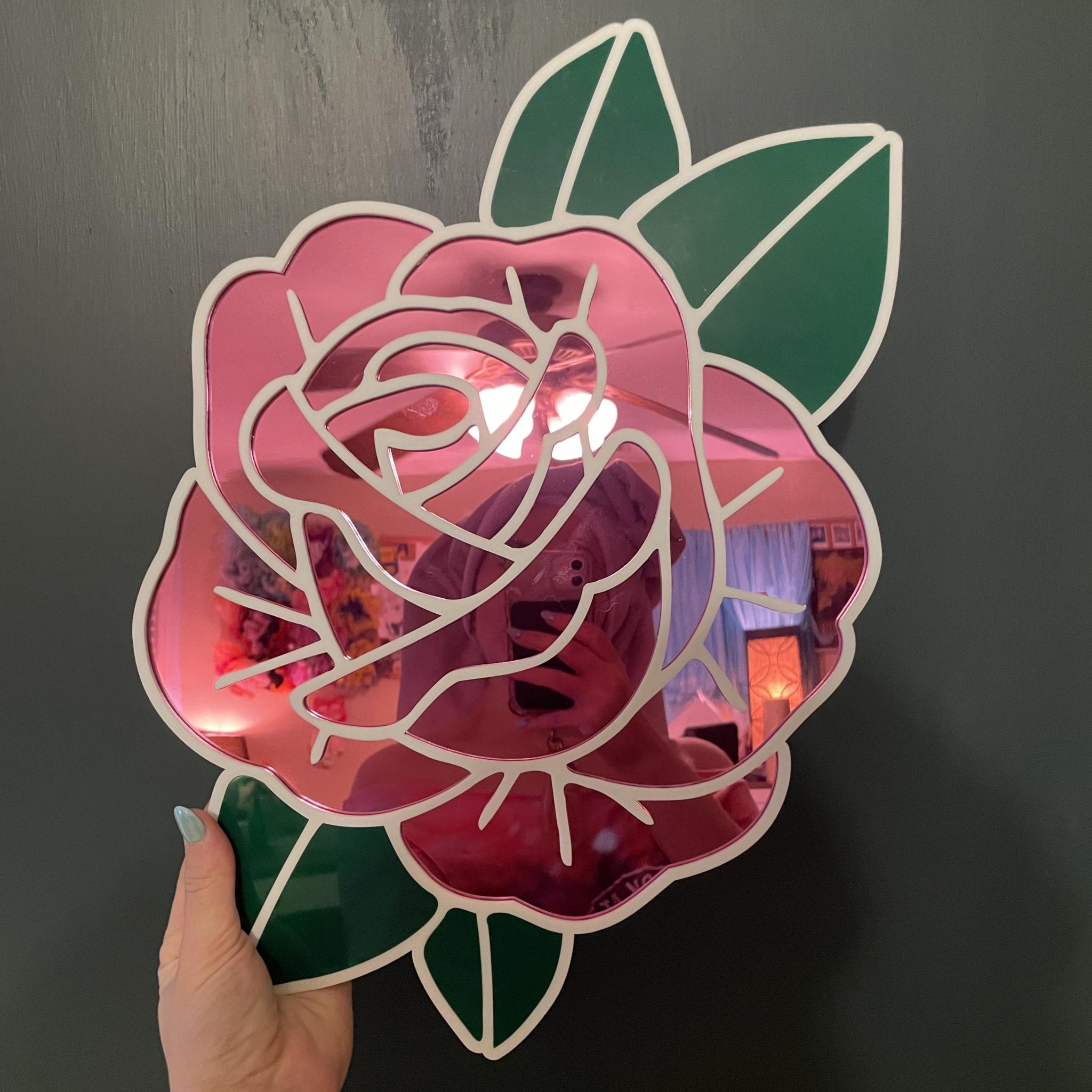 Forever Rose Mirror - by MirrorPop. Handmade acrylic art.