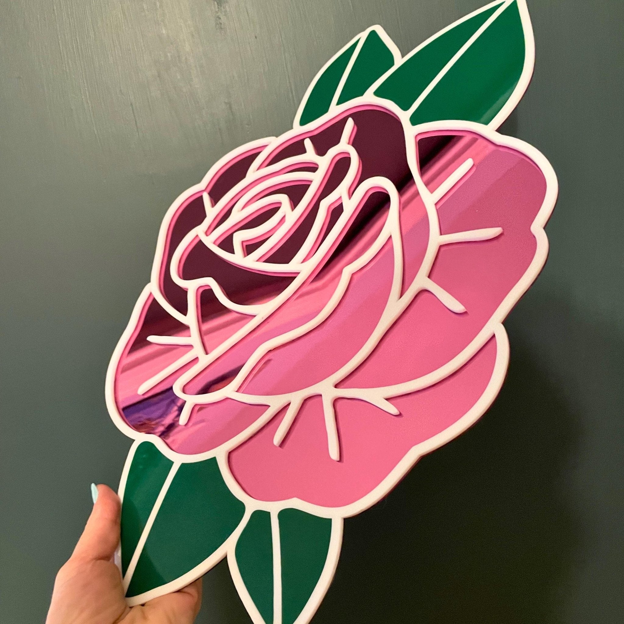 Forever Rose Mirror - by MirrorPop. Handmade acrylic art.