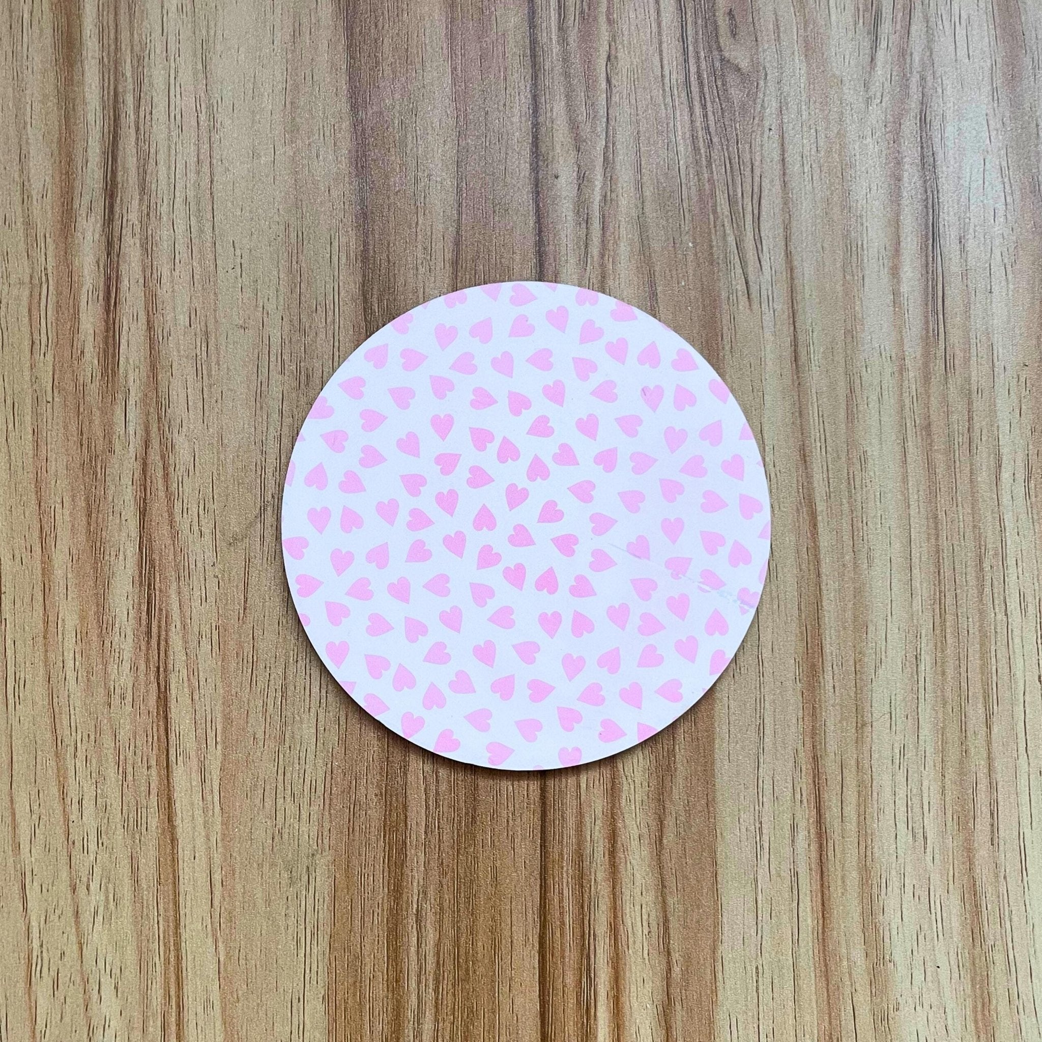 Heart Coaster – Valentines Day Pink & Red Drink Coaster for Modern Home Decor - by MirrorPop. Handmade acrylic art.