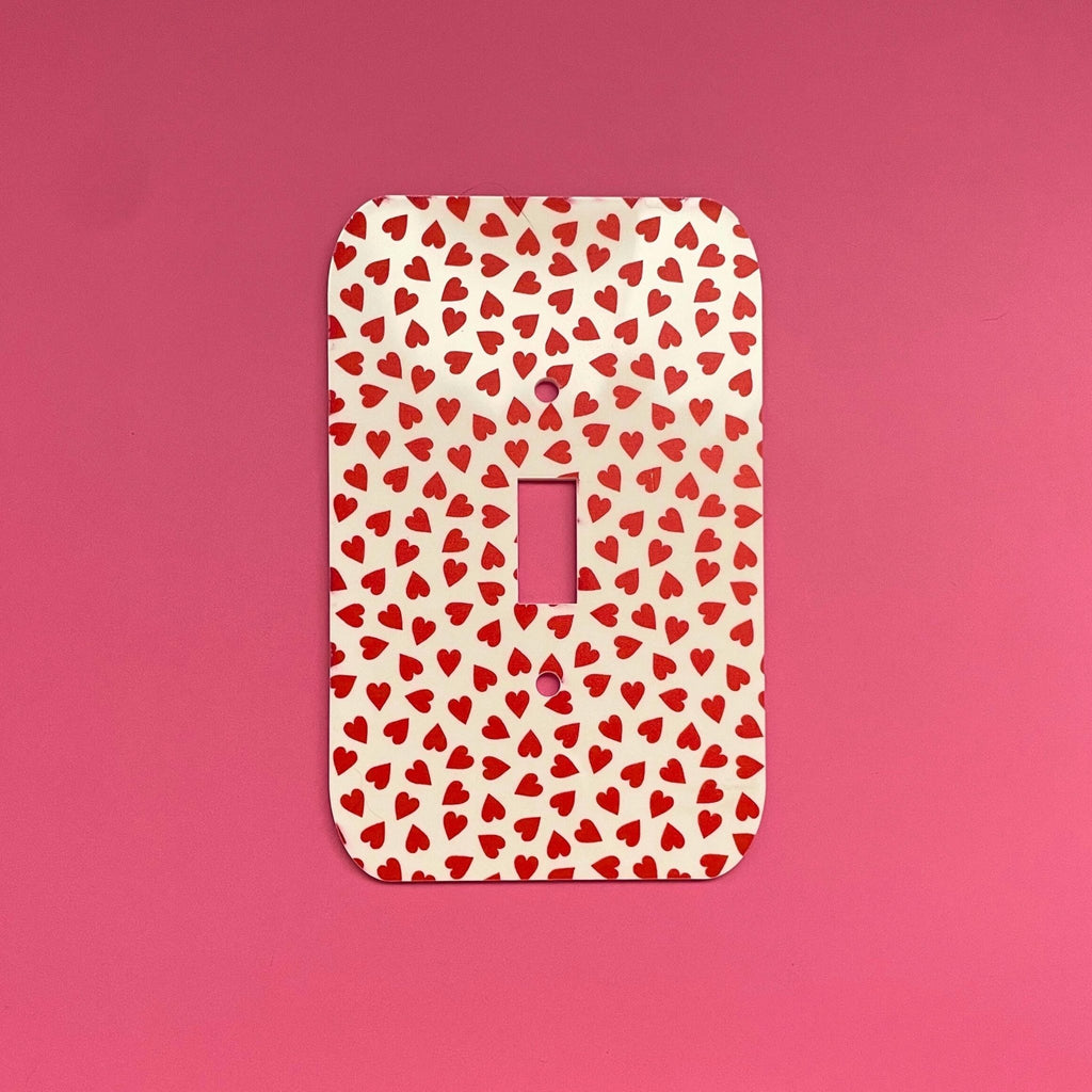 Heart Light Switch Outlet Cover – Valentine's Day Pink & Red Wall Plate, Modern Accent Switch Cover - by MirrorPop. Handmade acrylic art.