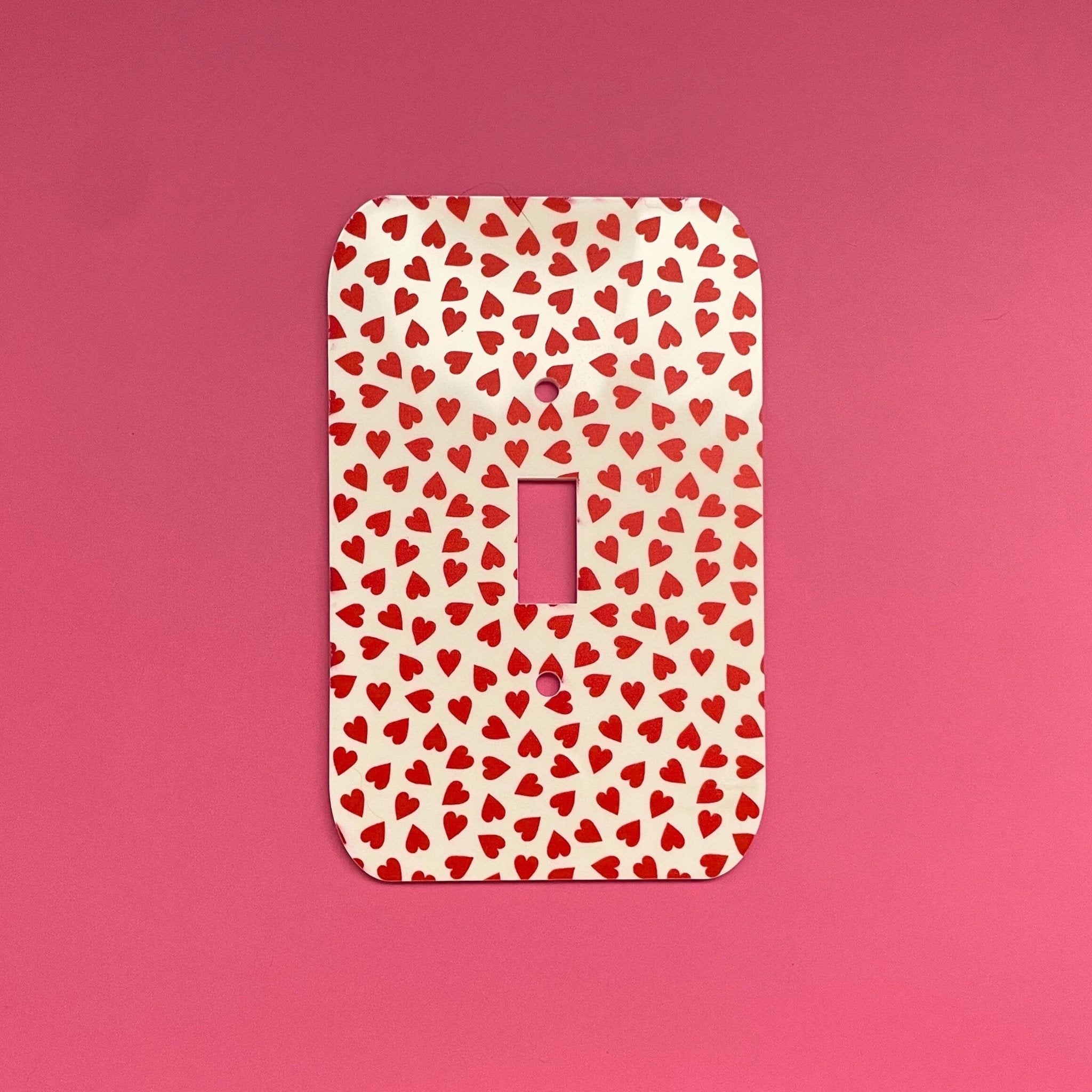 Heart Light Switch Outlet Cover – Valentine's Day Pink & Red Wall Plate, Modern Accent Switch Cover - by MirrorPop. Handmade acrylic art.