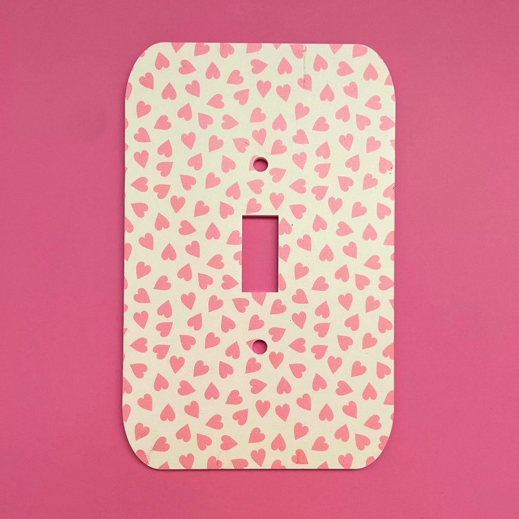 Heart Light Switch Outlet Cover – Valentine's Day Pink & Red Wall Plate, Modern Accent Switch Cover - by MirrorPop. Handmade acrylic art.
