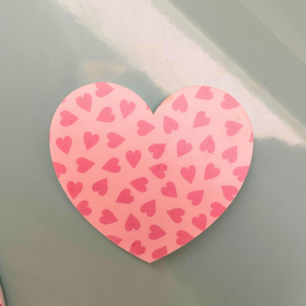 Heart Magnet – Valentine’s Day Fridge Magnet, Cute Pink & Red Magnet for Modern Home Decor - by MirrorPop. Handmade acrylic art.