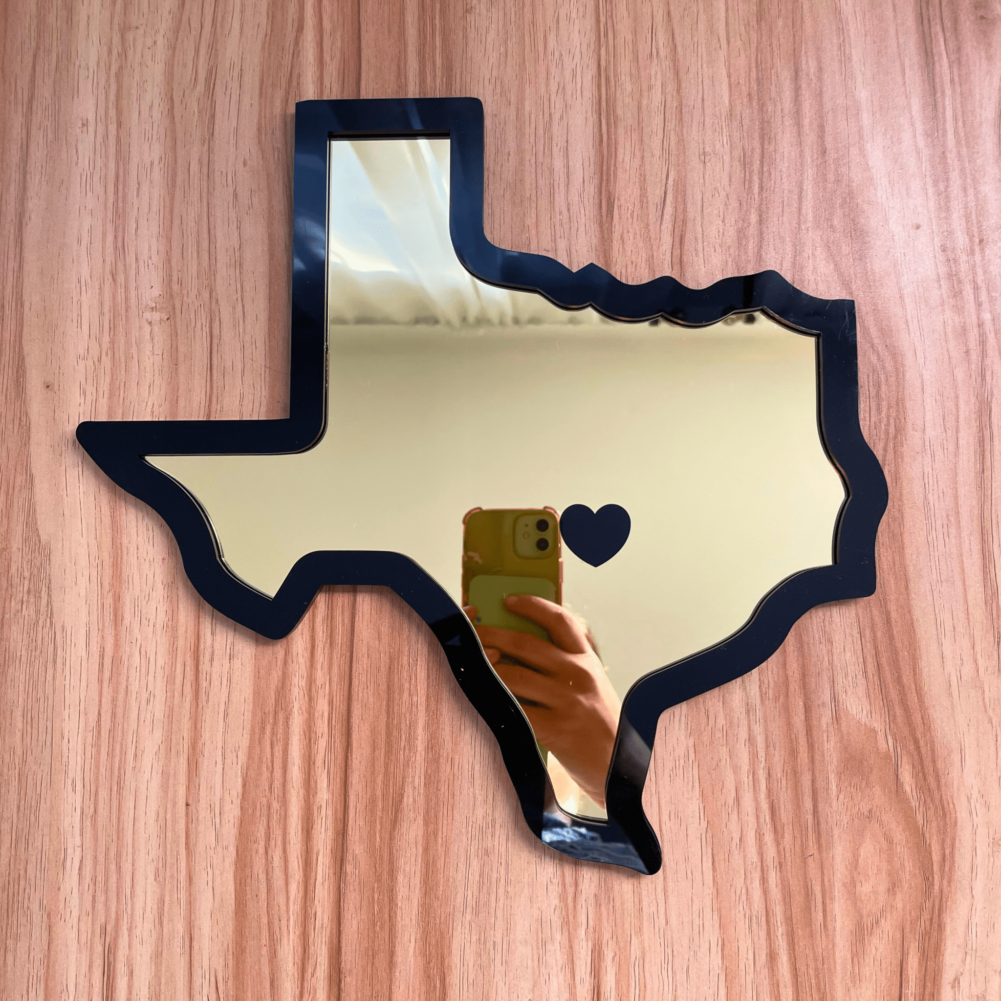 Heart of Texas Colored Mirror: Retro Colorful Wall Hanging - by MirrorPop. Handmade acrylic art.