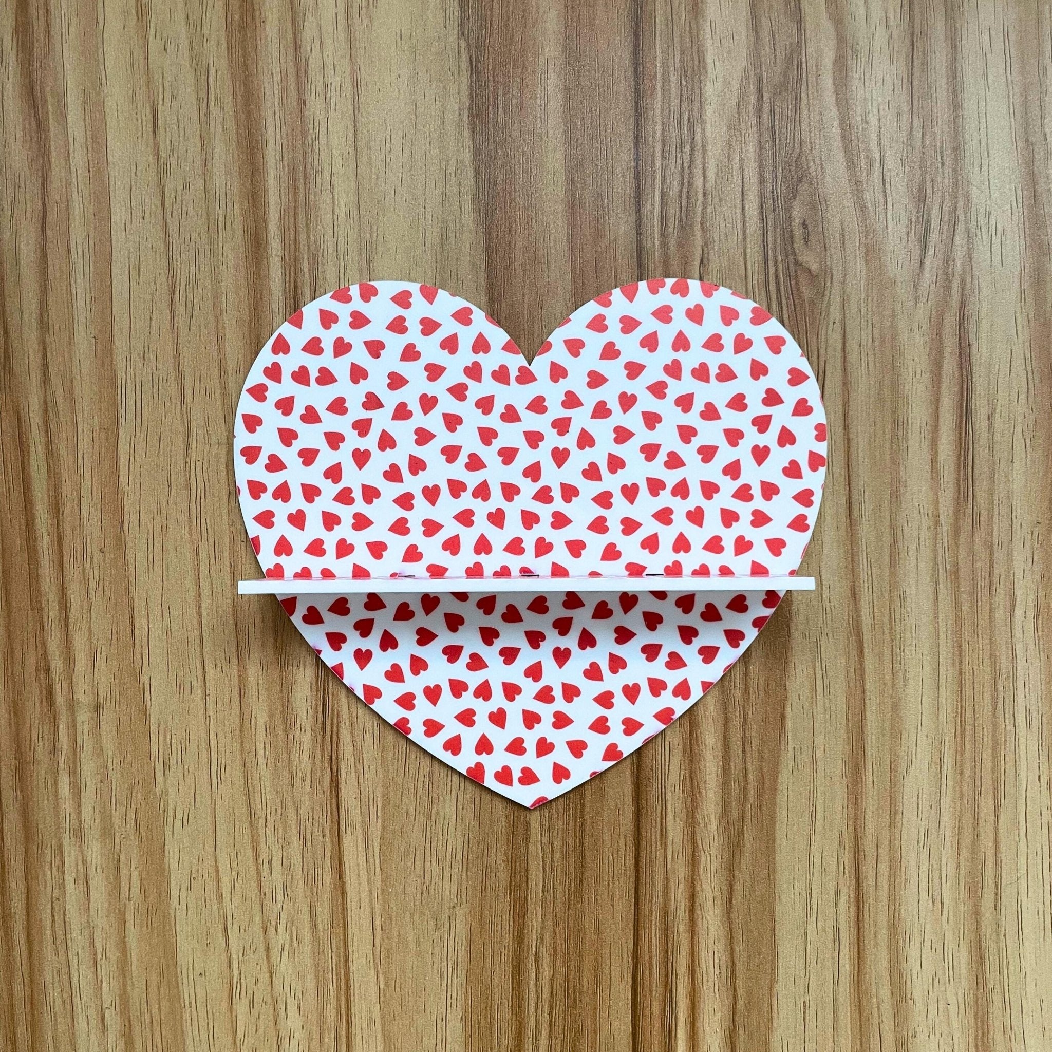 Heart Wall Shelf – Valentine’s Day Pink Red Decor Shelf for Crystals, Trinkets & Mini Art - by MirrorPop. Handmade acrylic art.