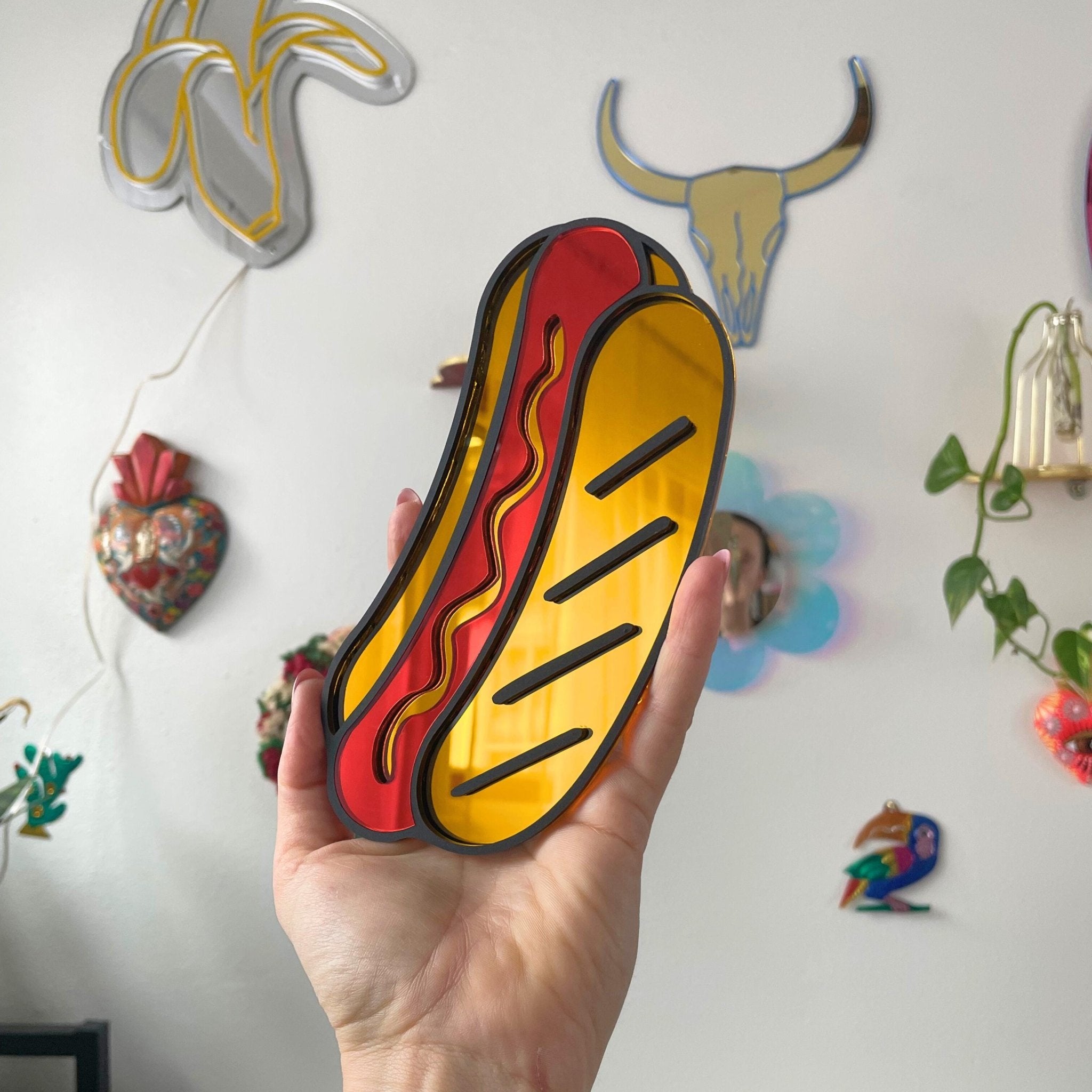 Hot Dog! Mirror - by MirrorPop. Handmade acrylic art.