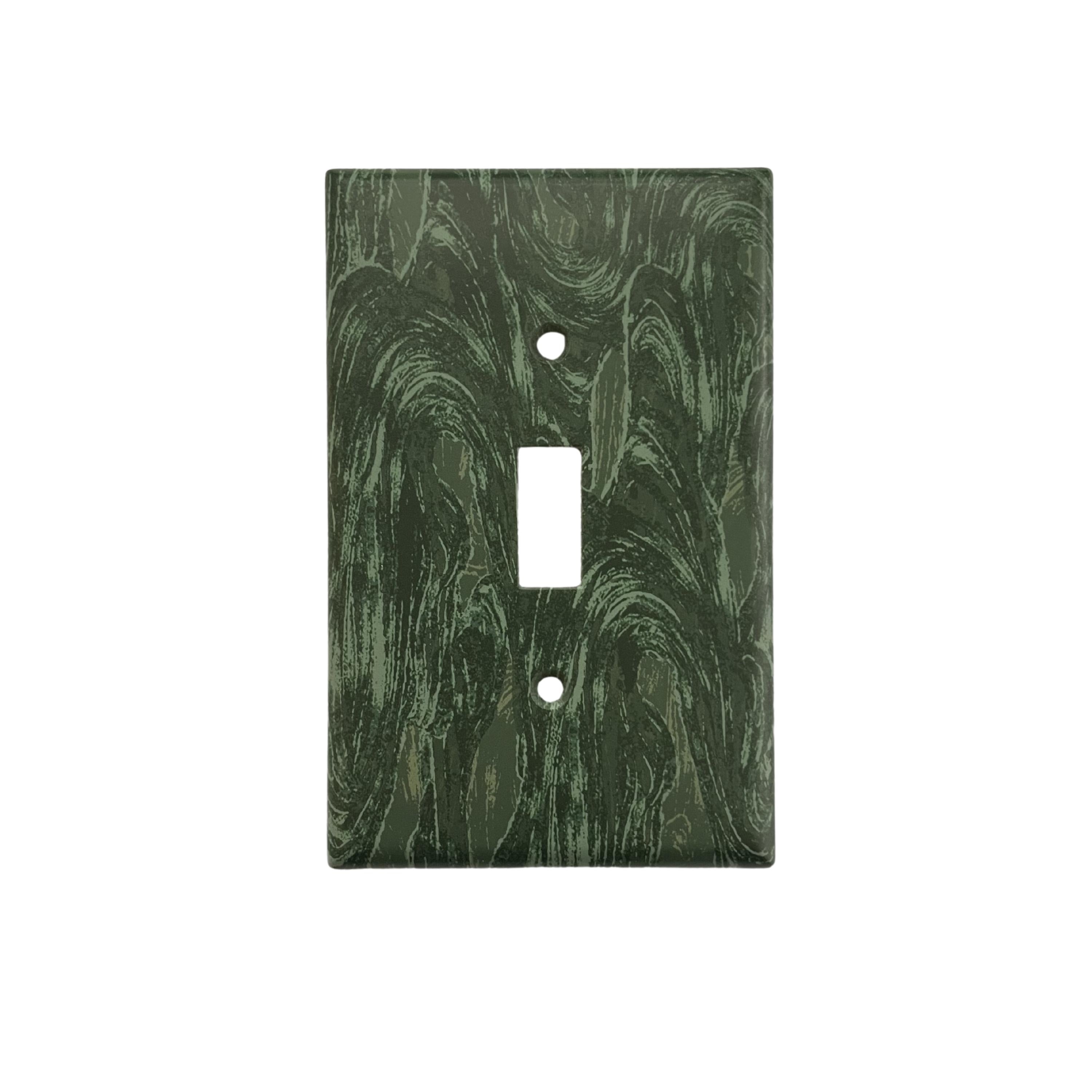 Dark Green Light Switch Cover | Whispy Design Outlet Wall Plate | Dopamine Home Decor