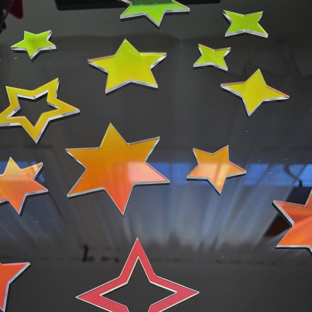 Iridescent Acrylic Star Stickers: Renter-Friendly Mirror Wall Decor