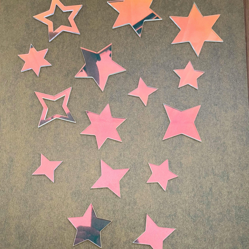 Iridescent Acrylic Star Stickers: Renter-Friendly Mirror Wall Decor