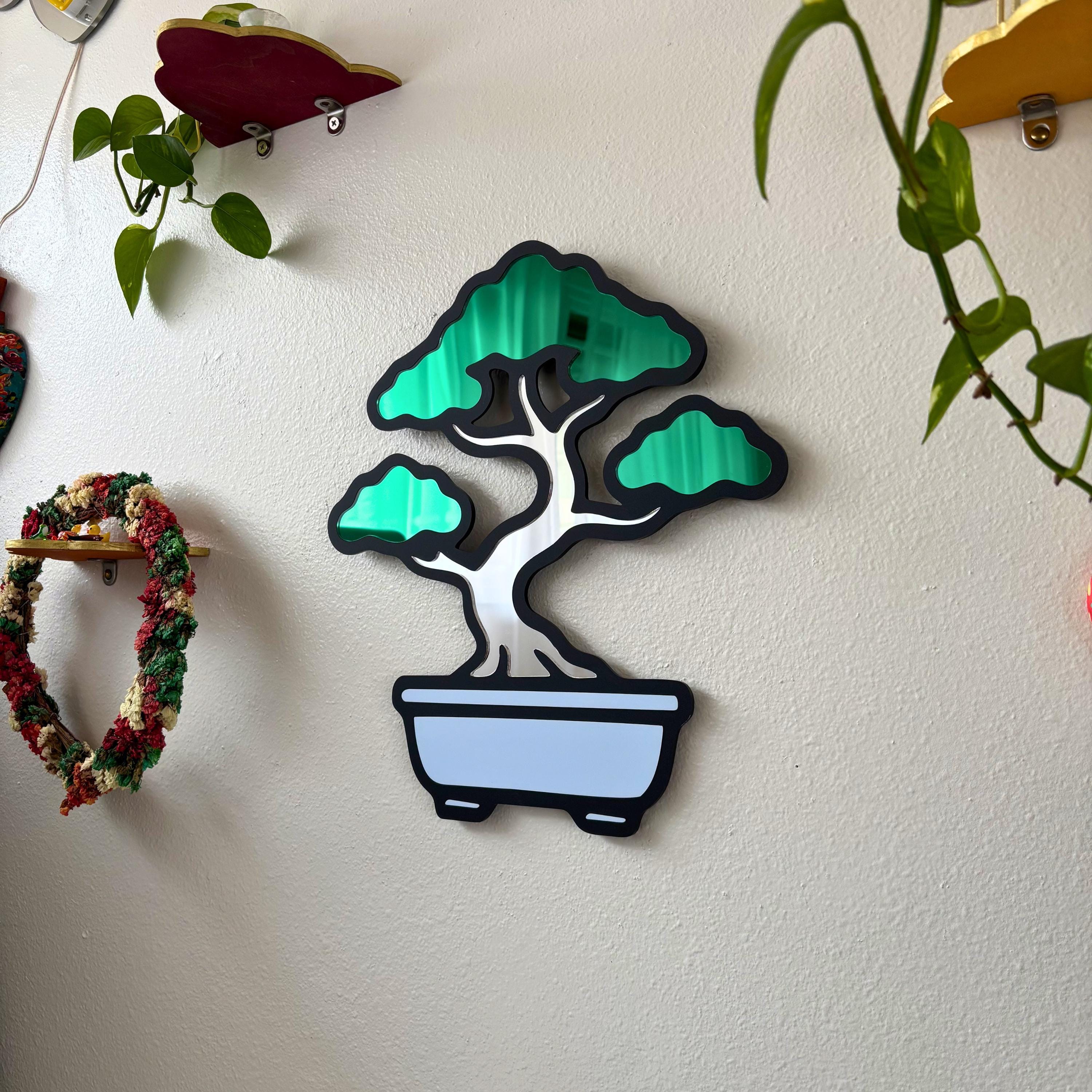 hanging bonsai tree Bonsai Hero Wall Hanging Mirror (12.5 x 13.8 in) – MirrorPop