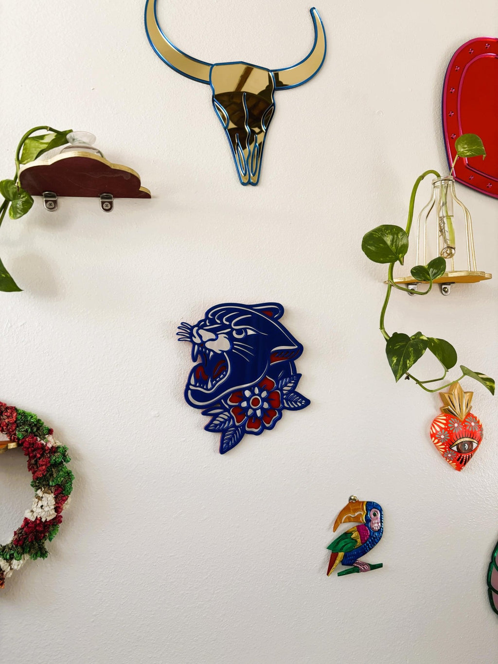 InkPanther Acrylic Wall Art - Tattoo - inspired Mirrored Gallery Decor - by MirrorPop. Handmade acrylic art.