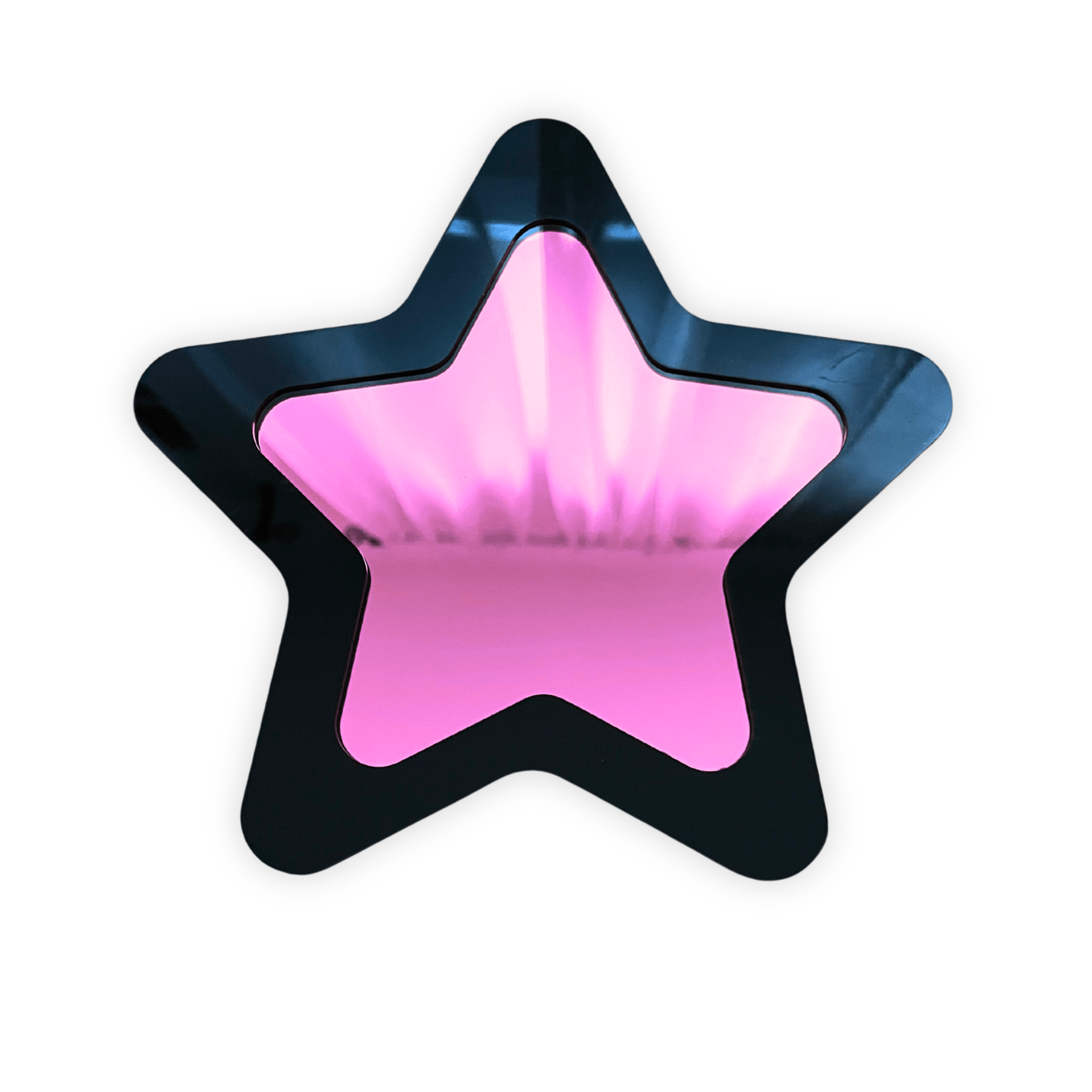 Kawaii Star Colored Mirror: Y2K Kawaii Star Gallery Wall Hanging Decor - by MirrorPop. Handmade acrylic art.