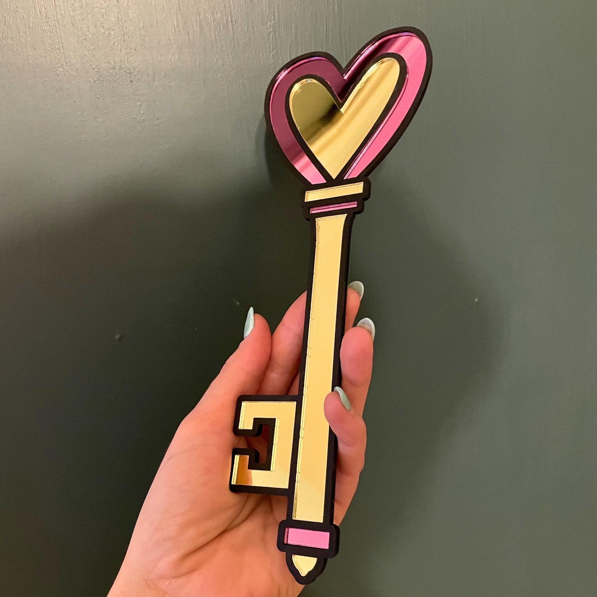 Key to My Heart Mirror - by MirrorPop. Handmade acrylic art.