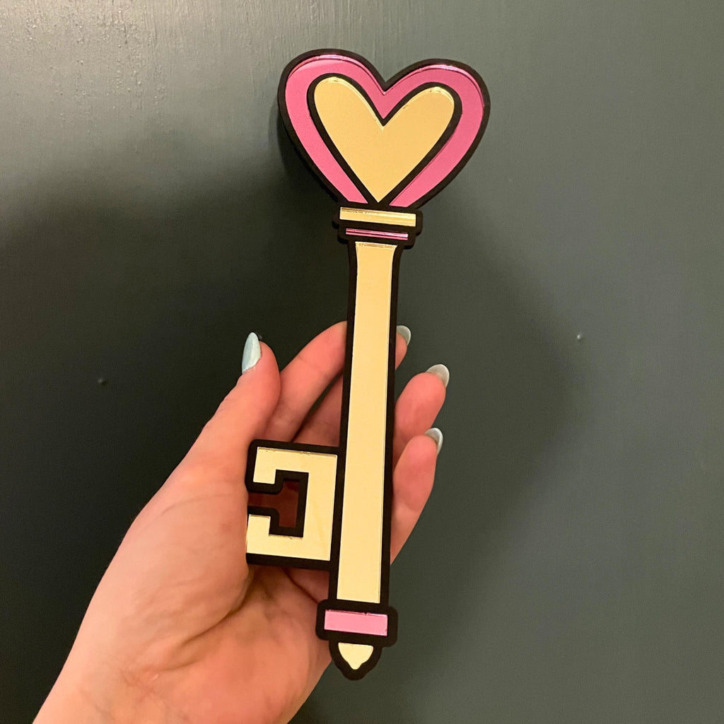 Key to My Heart Mirror - by MirrorPop. Handmade acrylic art.