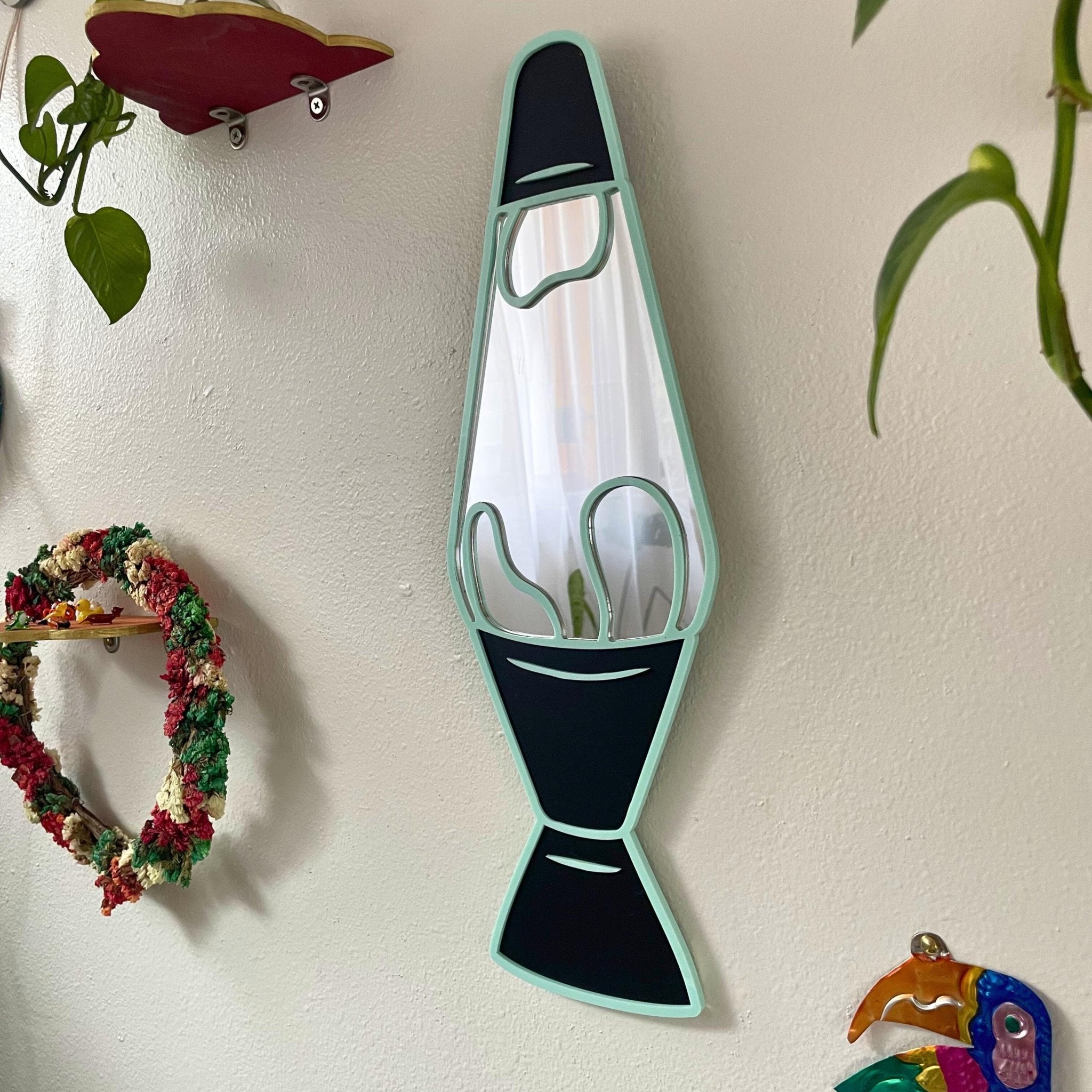 Lava Lamp Mint Mirror - by MirrorPop. Handmade acrylic art.