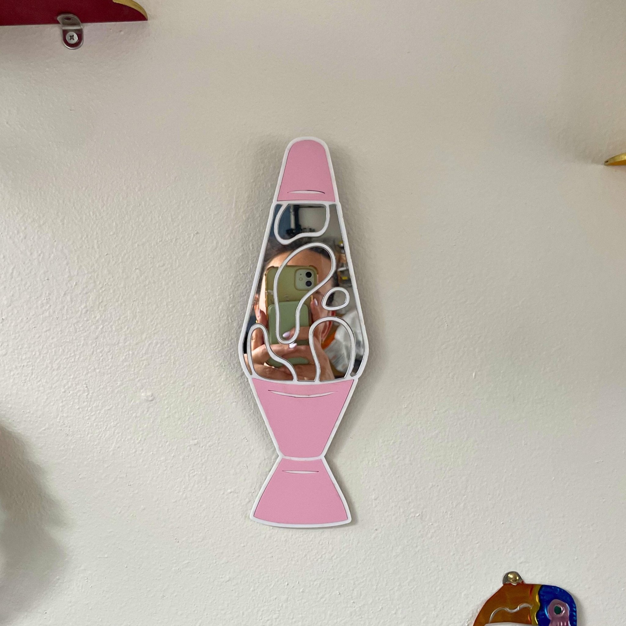 Lava Lamp Pastel Mirror - by MirrorPop. Handmade acrylic art.